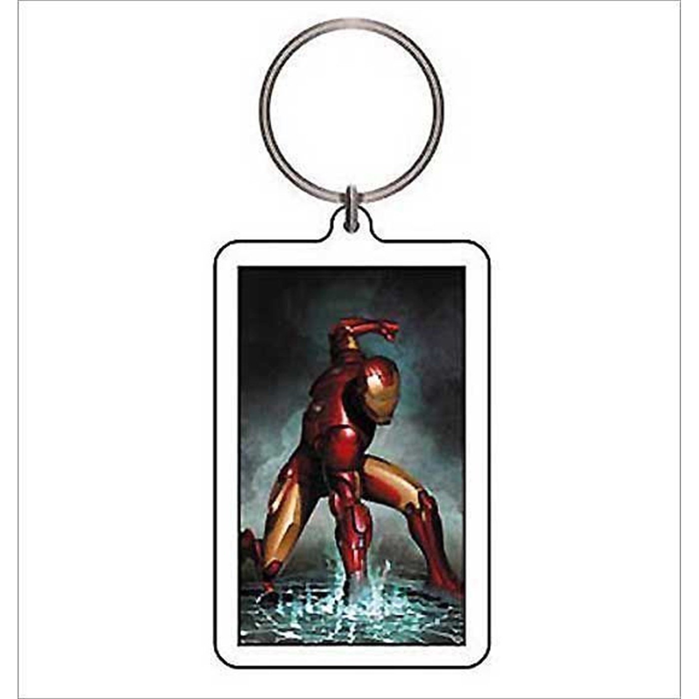 Iron Man Lucite Keychain Cracking Surface