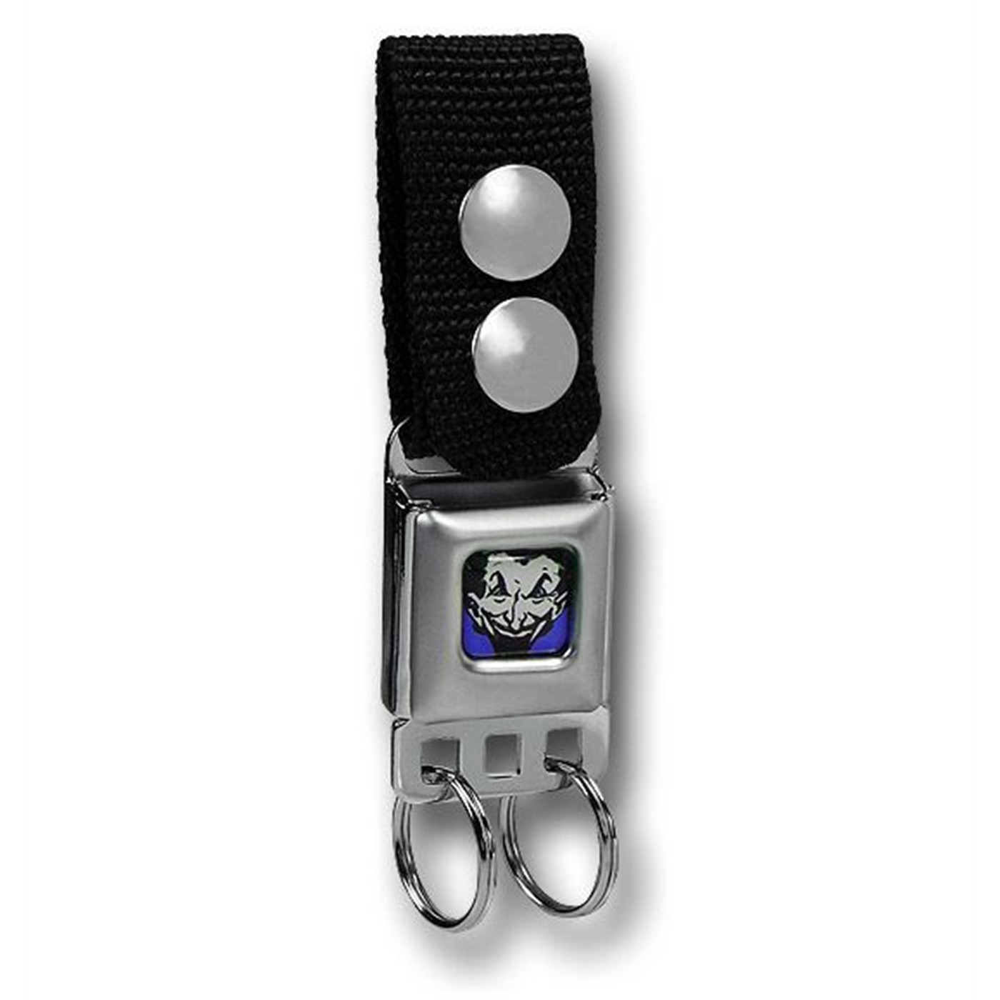 Joker Seatbelt Keychain w/Snap-On Belt Loop, Grey