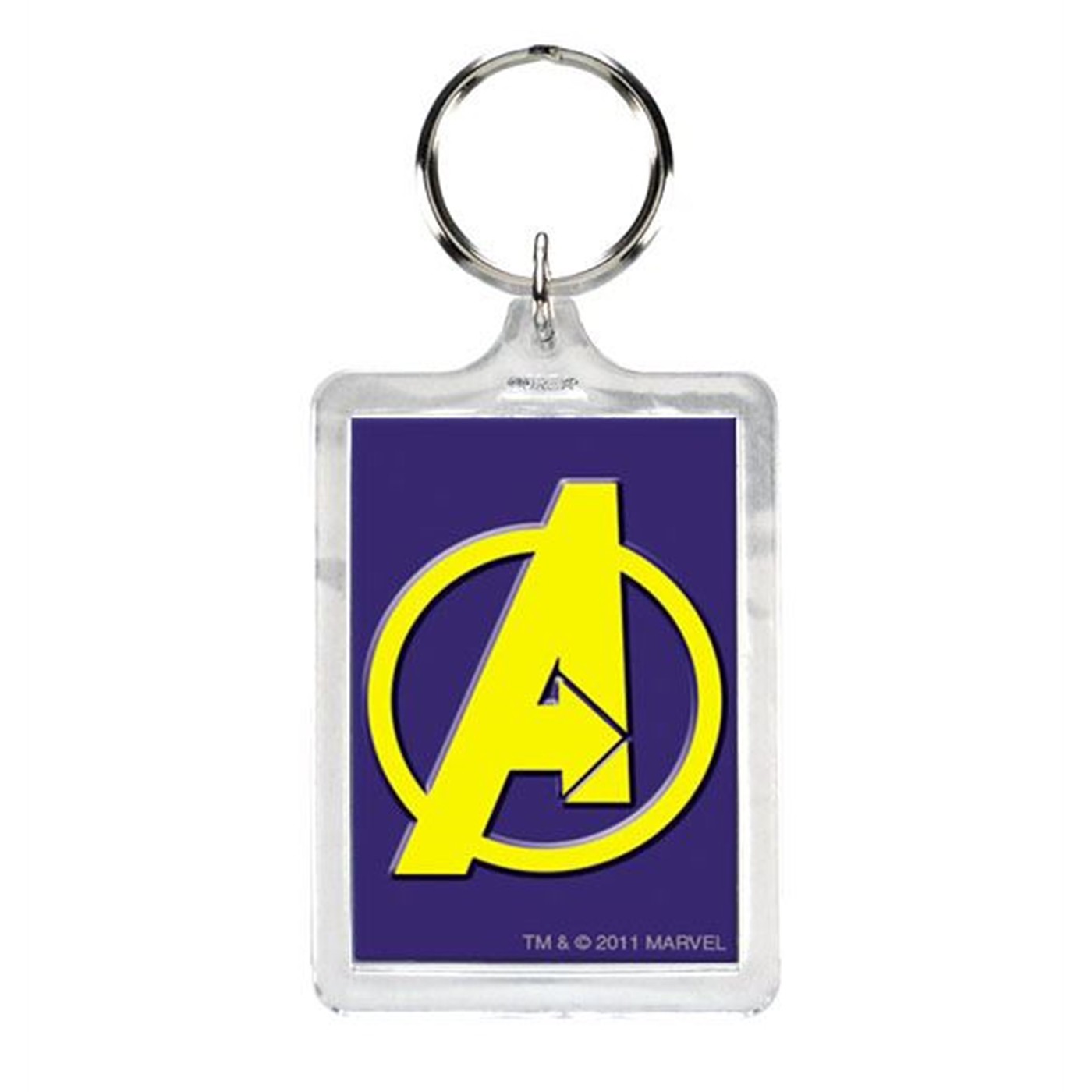 Avengers Symbol Lucite Keychain, Grey