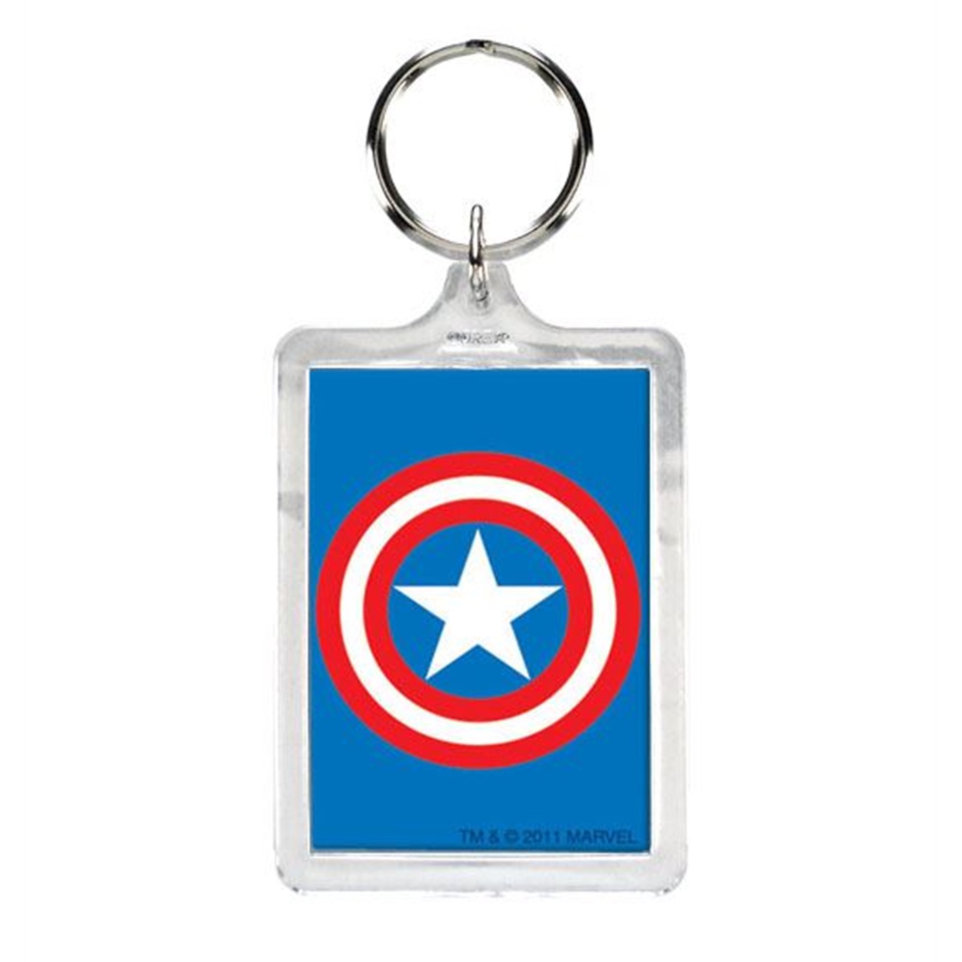 Captain America Shield Lucite Keychain, Grey