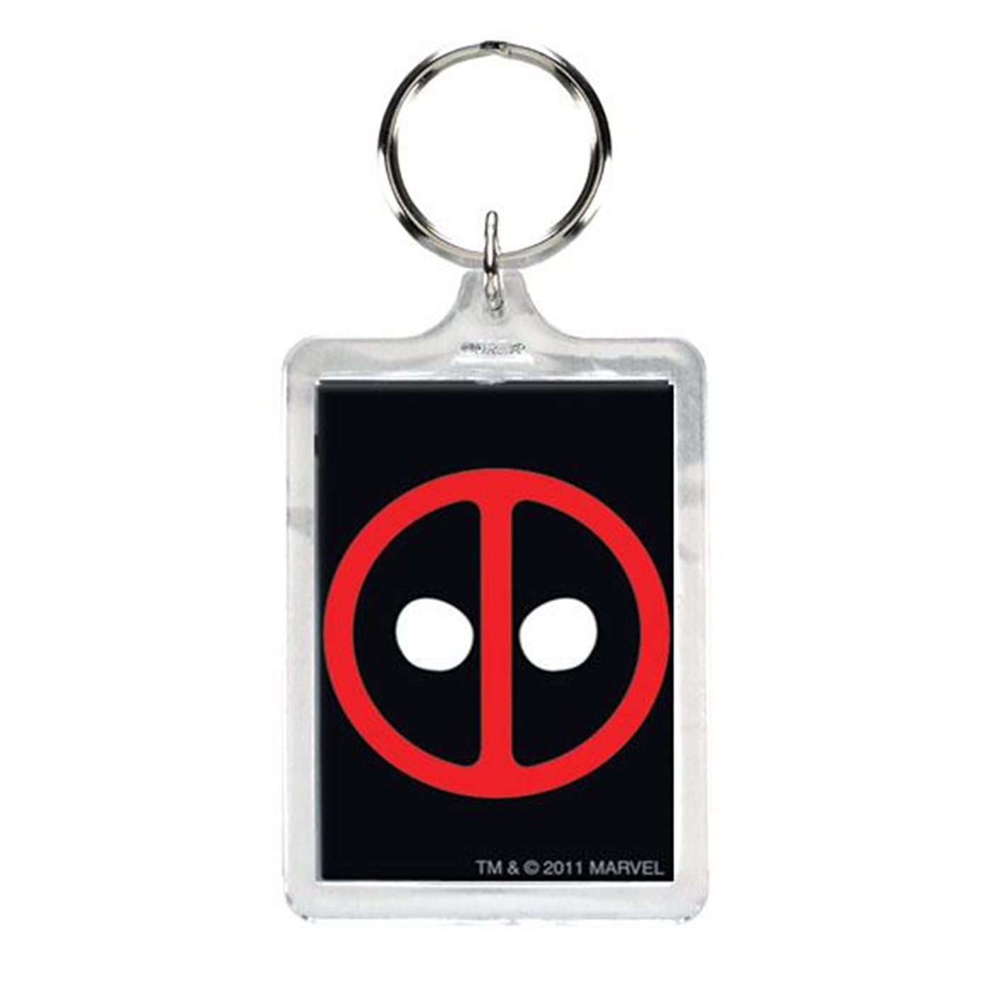 Deadpool Symbol Lucite Keychain, Grey
