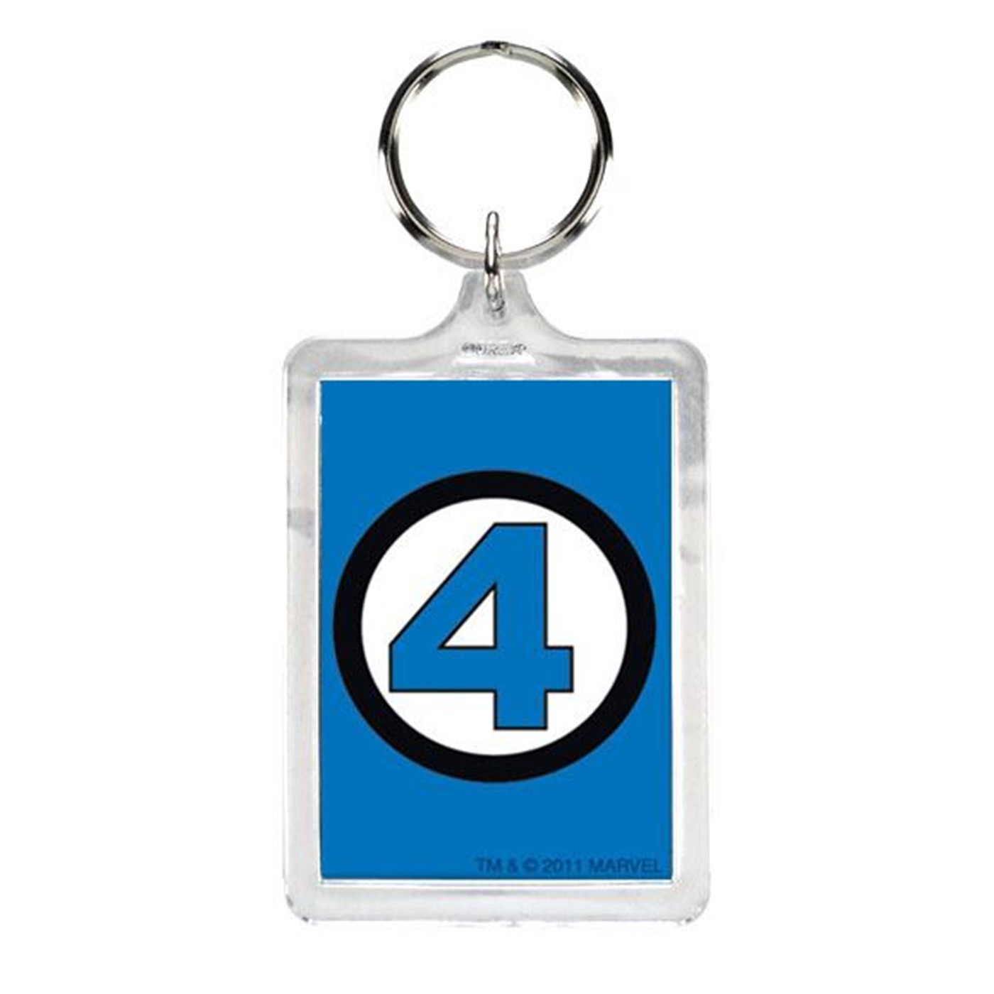 Fantastic Four Symbol Lucite Keychain, Grey
