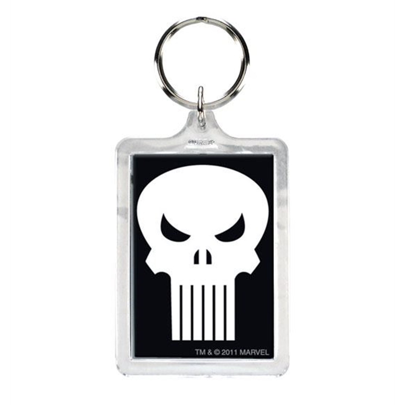 Punisher Symbol Lucite Keychain, Grey