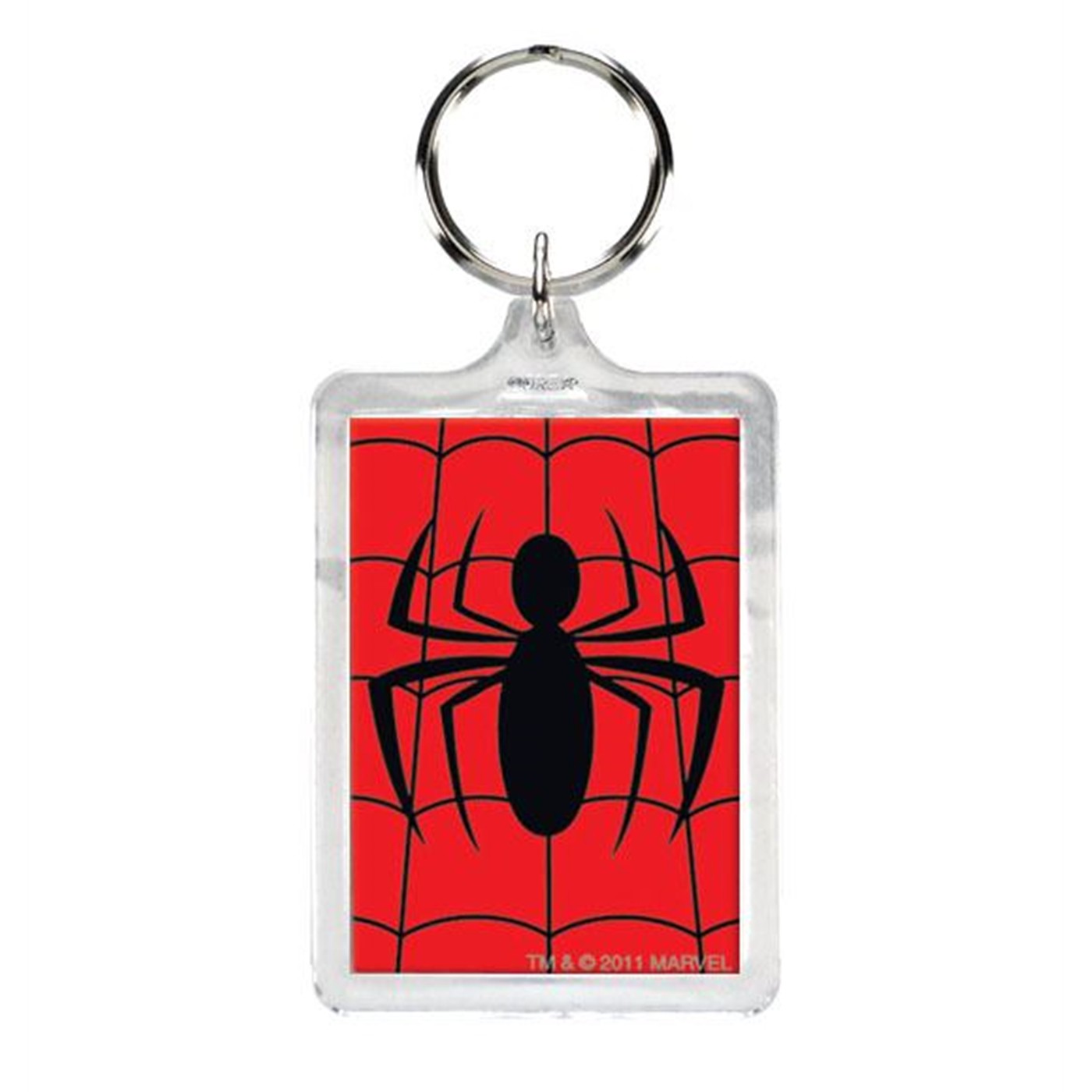 Spiderman Symbol Lucite Keychain, Grey