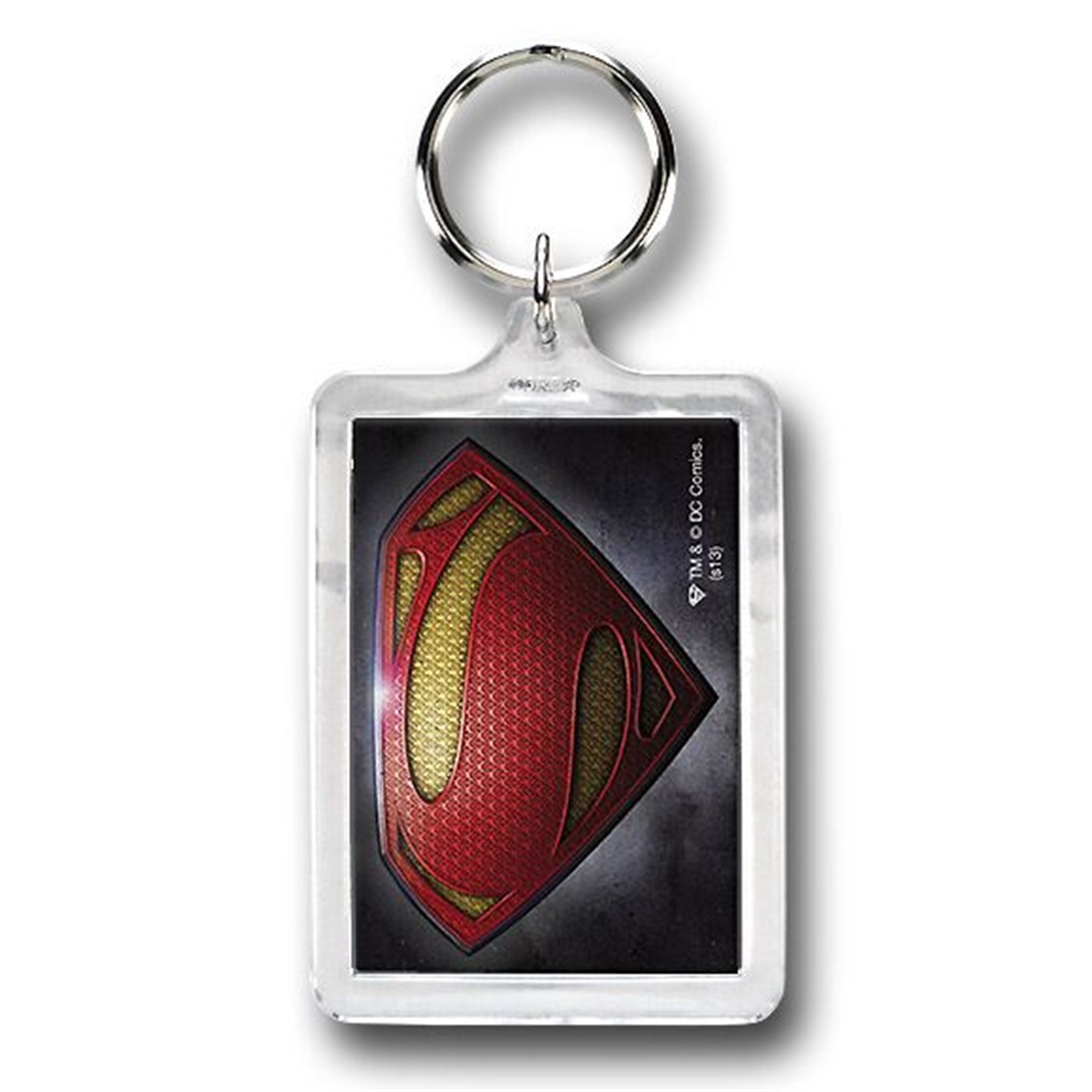 Superman Man of Steel Symbol Grey Keychain, Grey