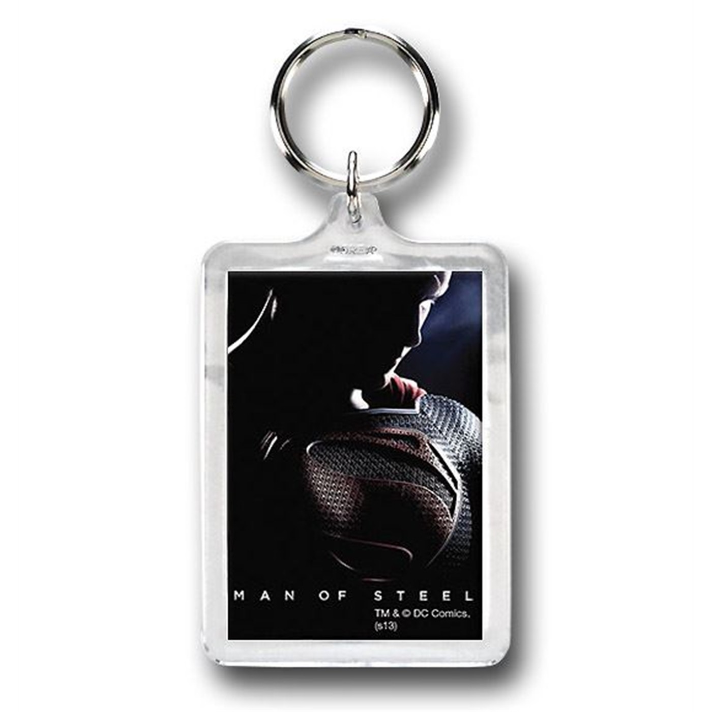 Superman Man of Steel Poster Image Keychain, Grey