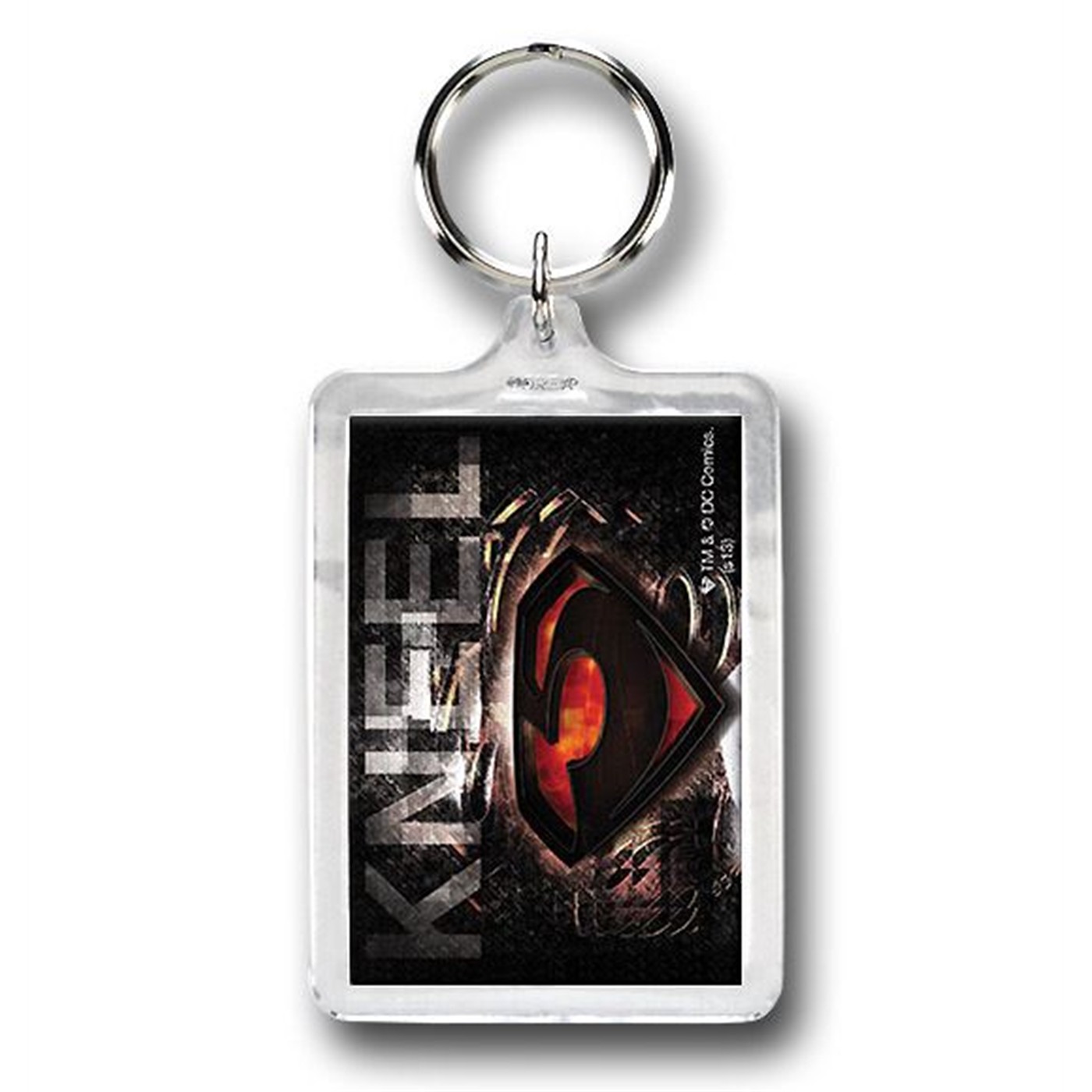Superman Man of Steel Zod Symbol Kneel Keychain, Grey