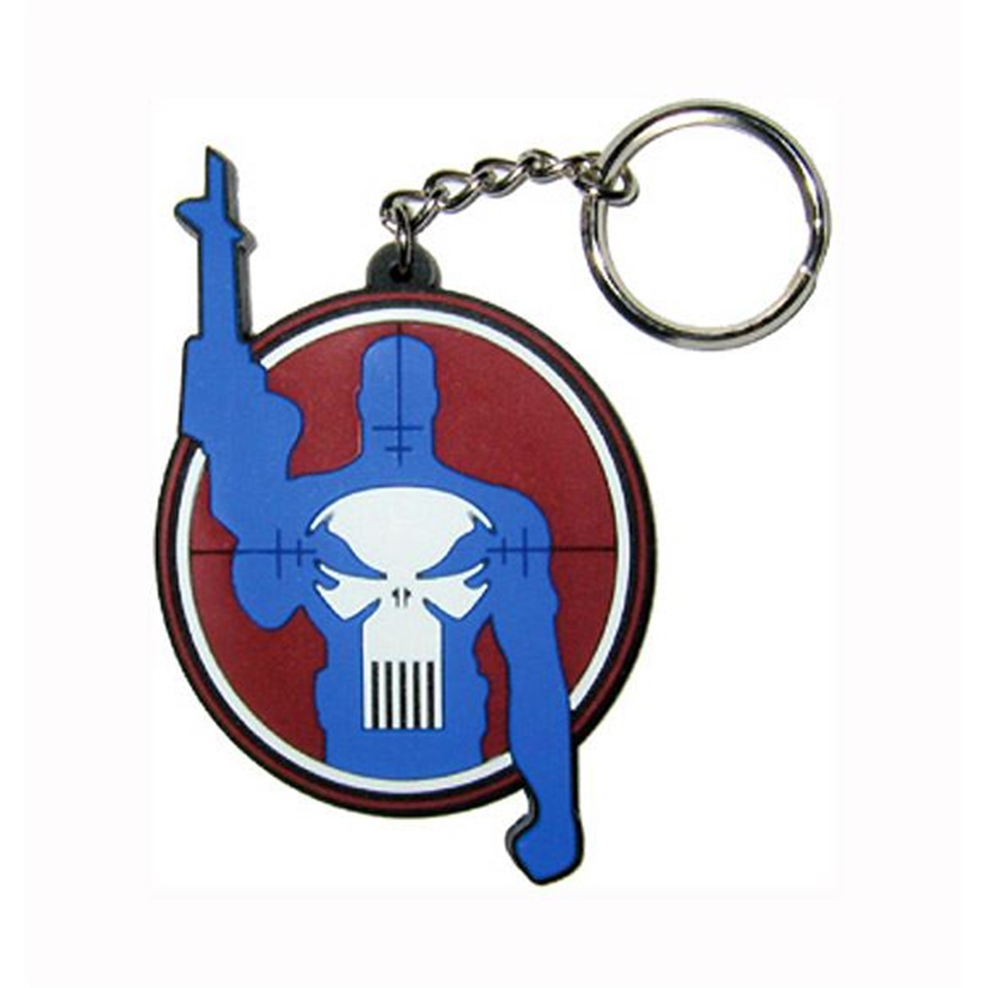 Punisher and Target Rubber Keychain, Grey