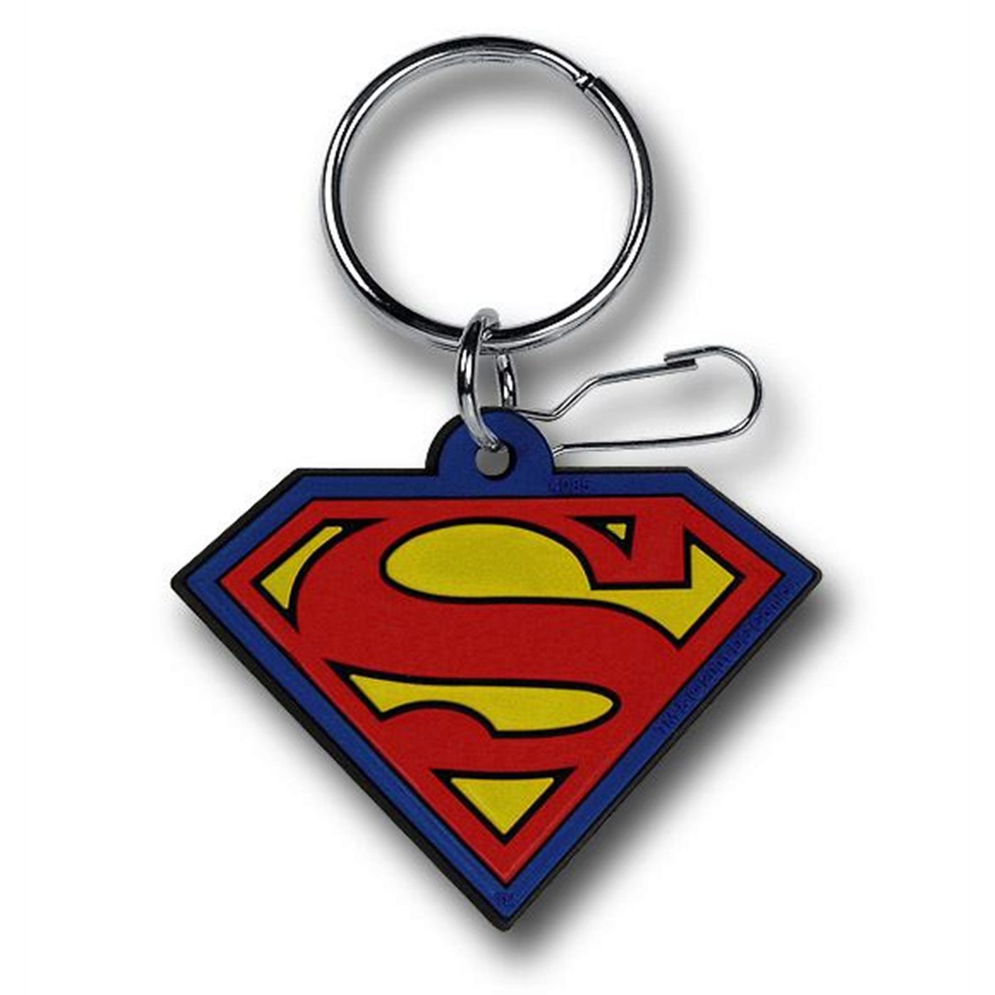 Superman Color Symbol Rubber Keychain, Grey