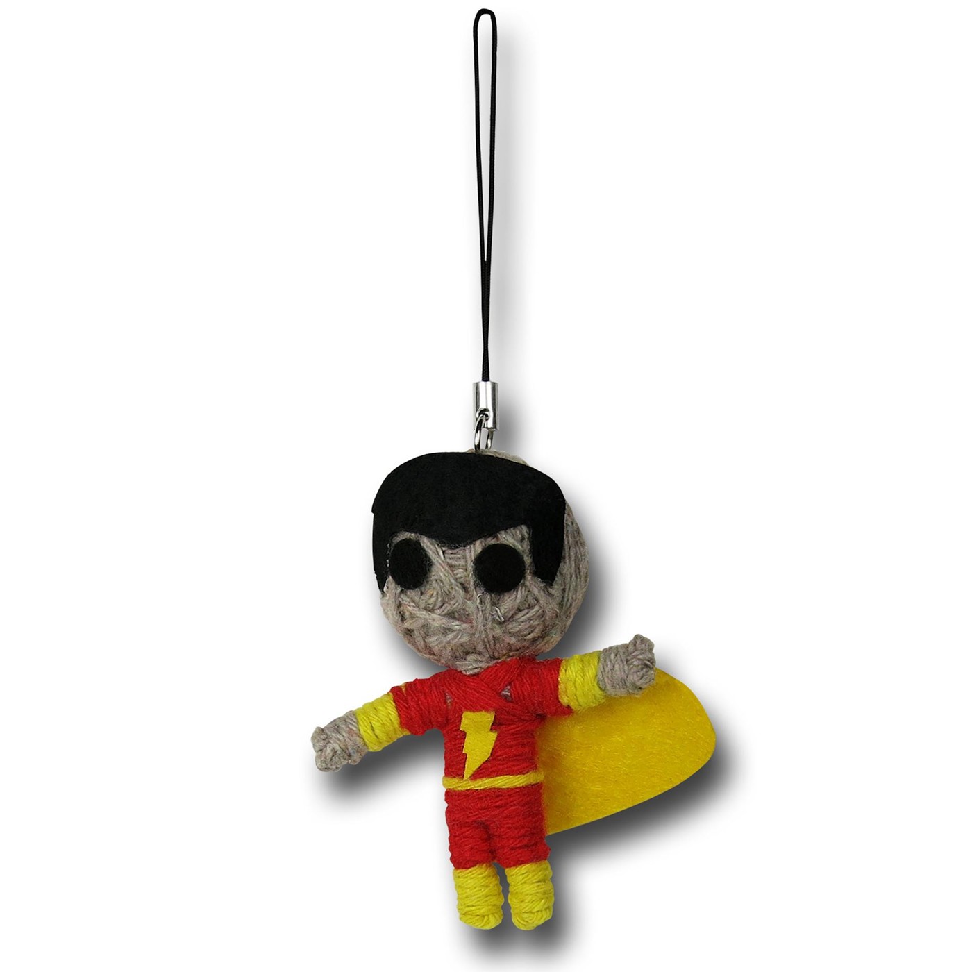 Captain Marvel Shazam String Doll Keychain, Red