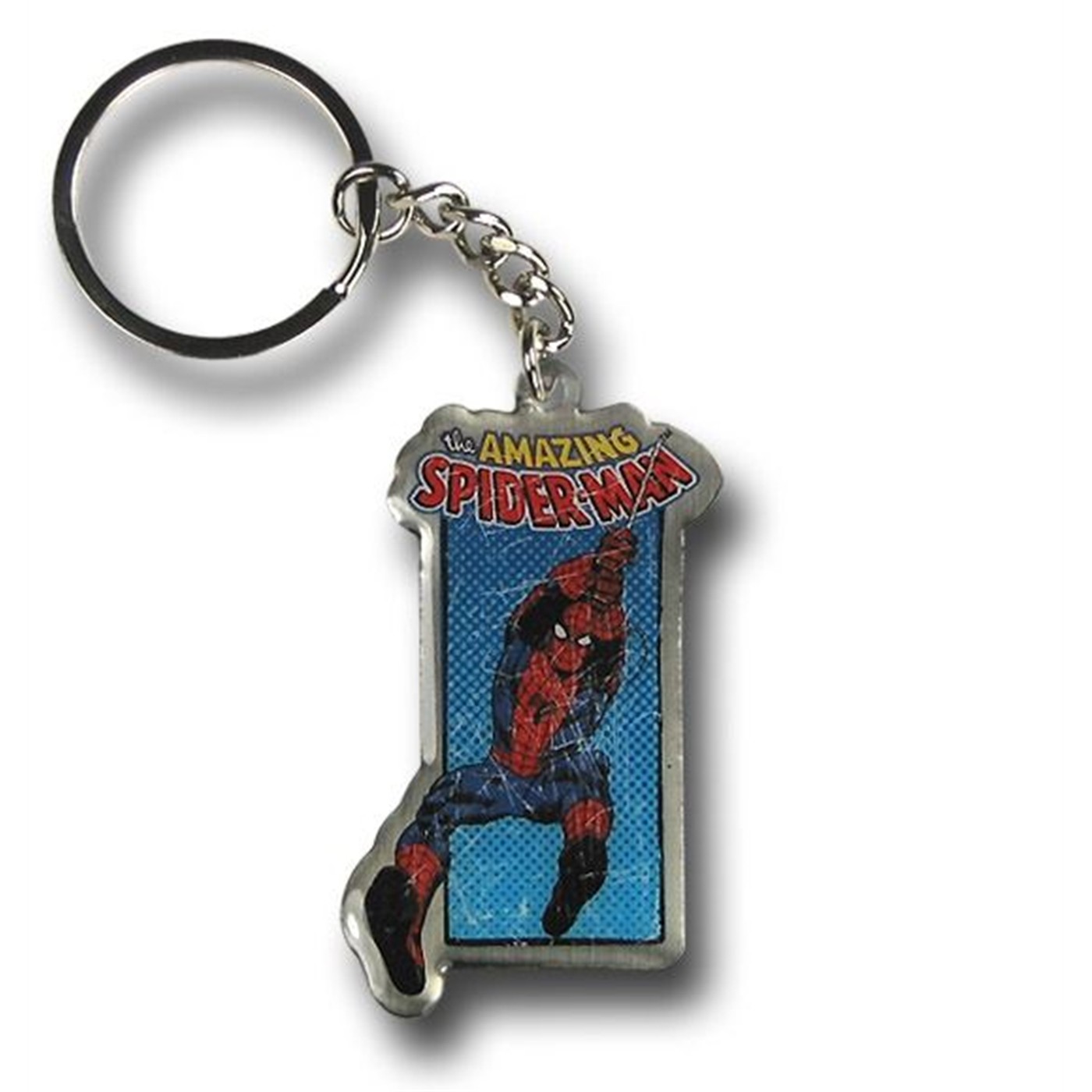 Spiderman Hanging Metal Keychain, Blue