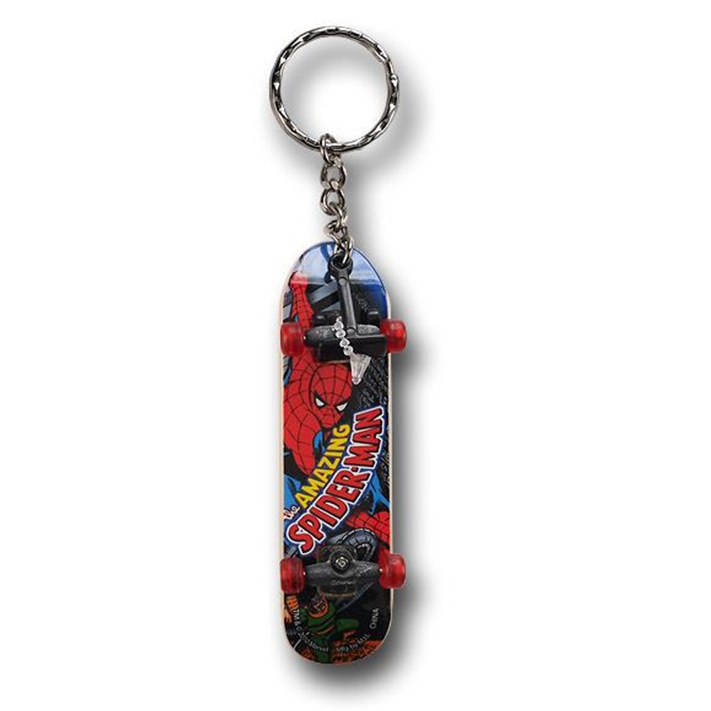 Spiderman Skateboard Keychain, Grey