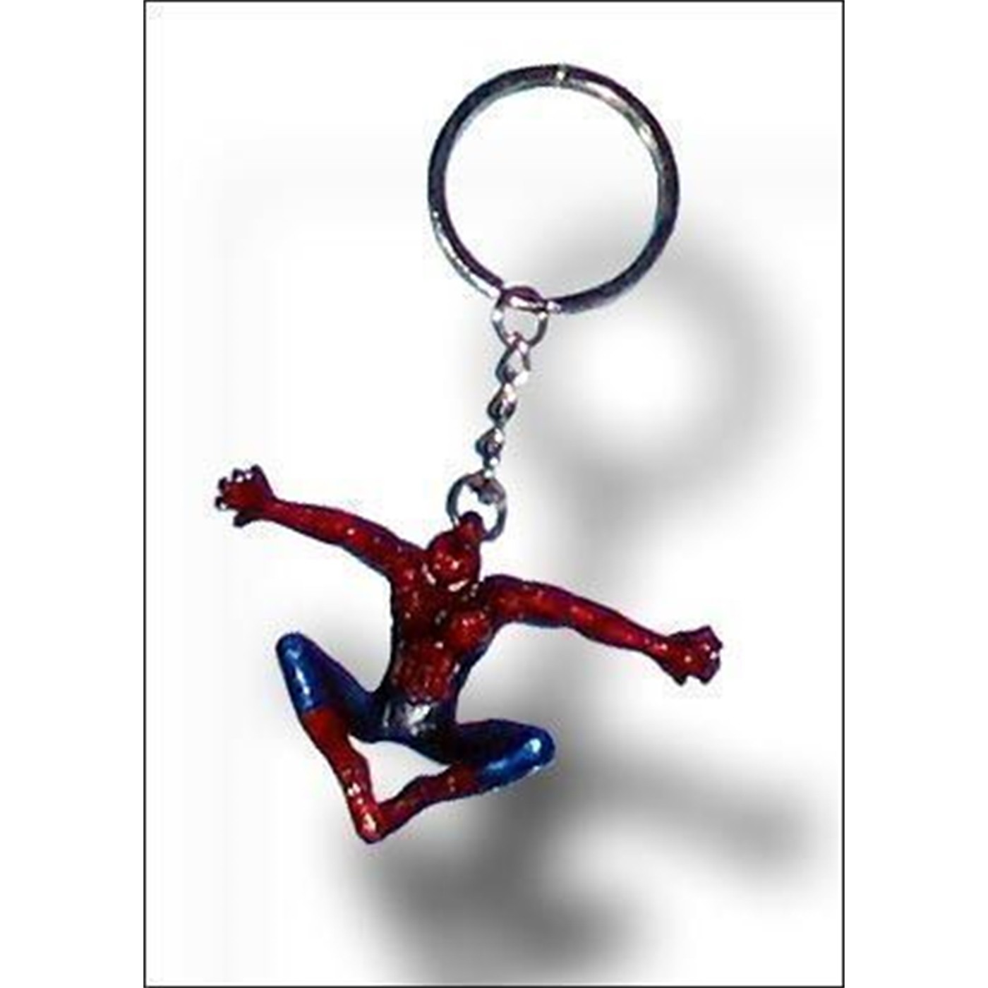 Spiderman Leaping Pewter Keychain