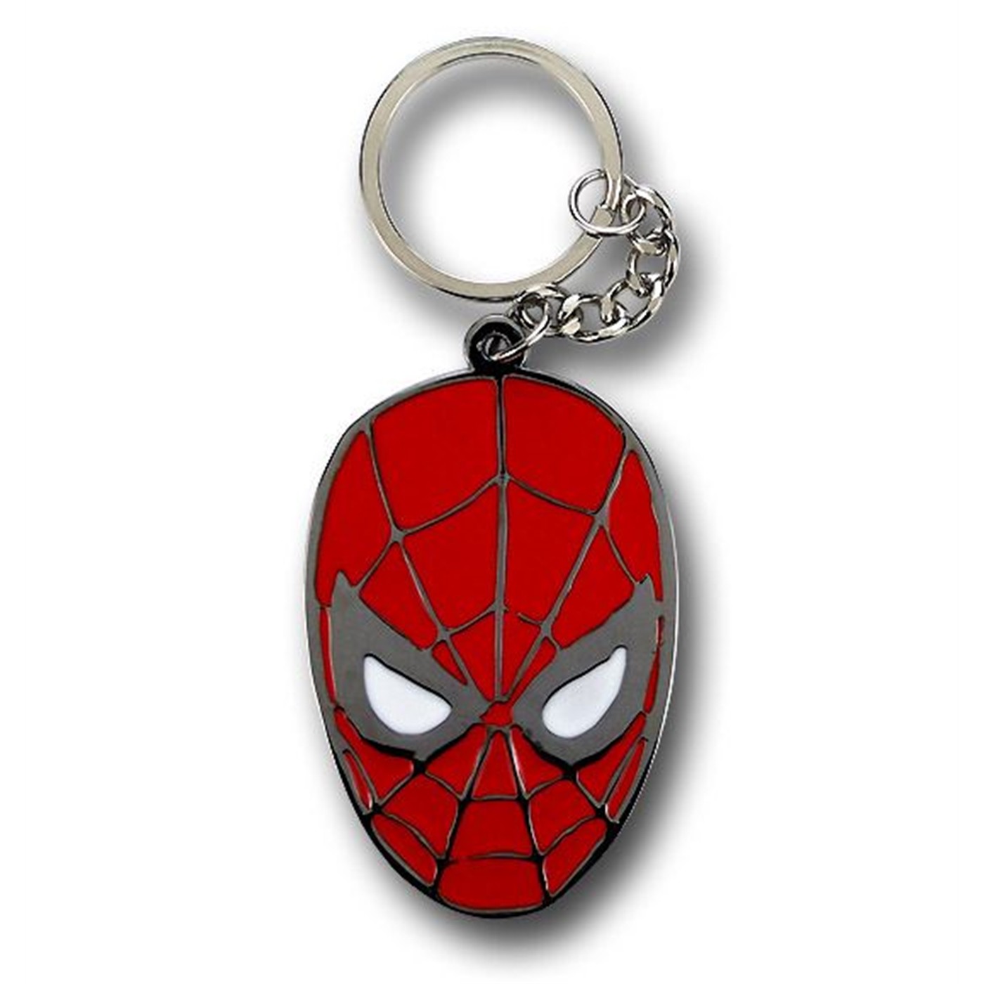 Spiderman Big Face Metal Key Chain, Red
