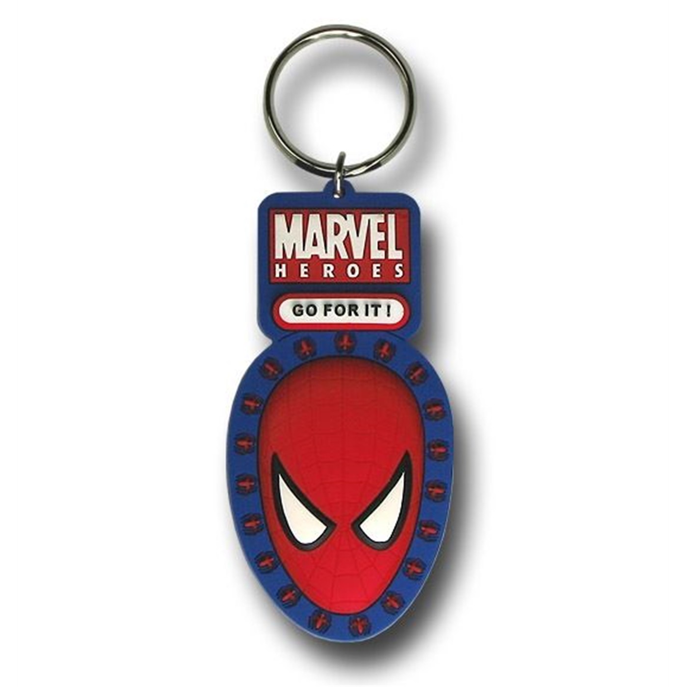Spiderman Soft PVC Head Keychain, Grey