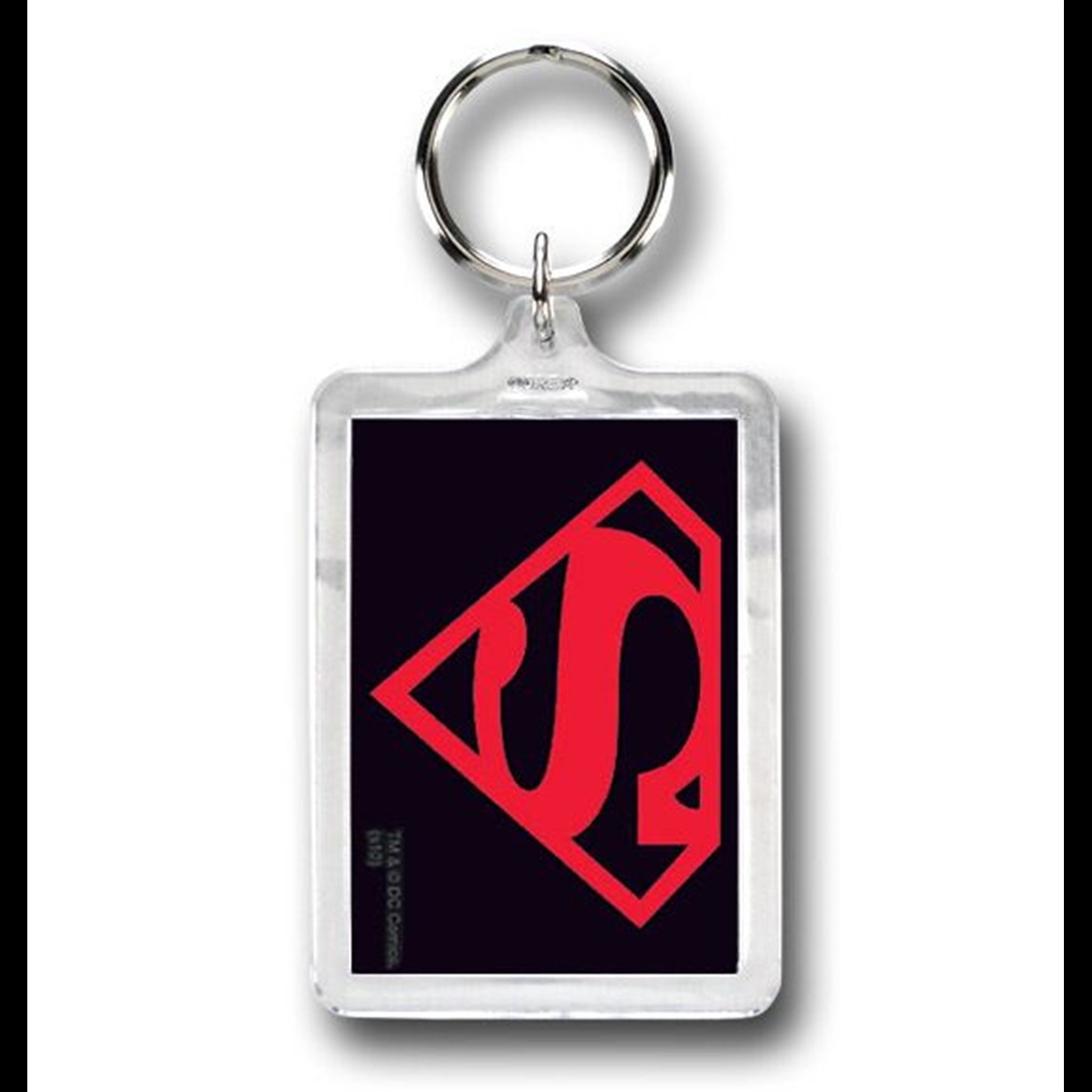 Superboy Symbol Lucite Keychain, Black