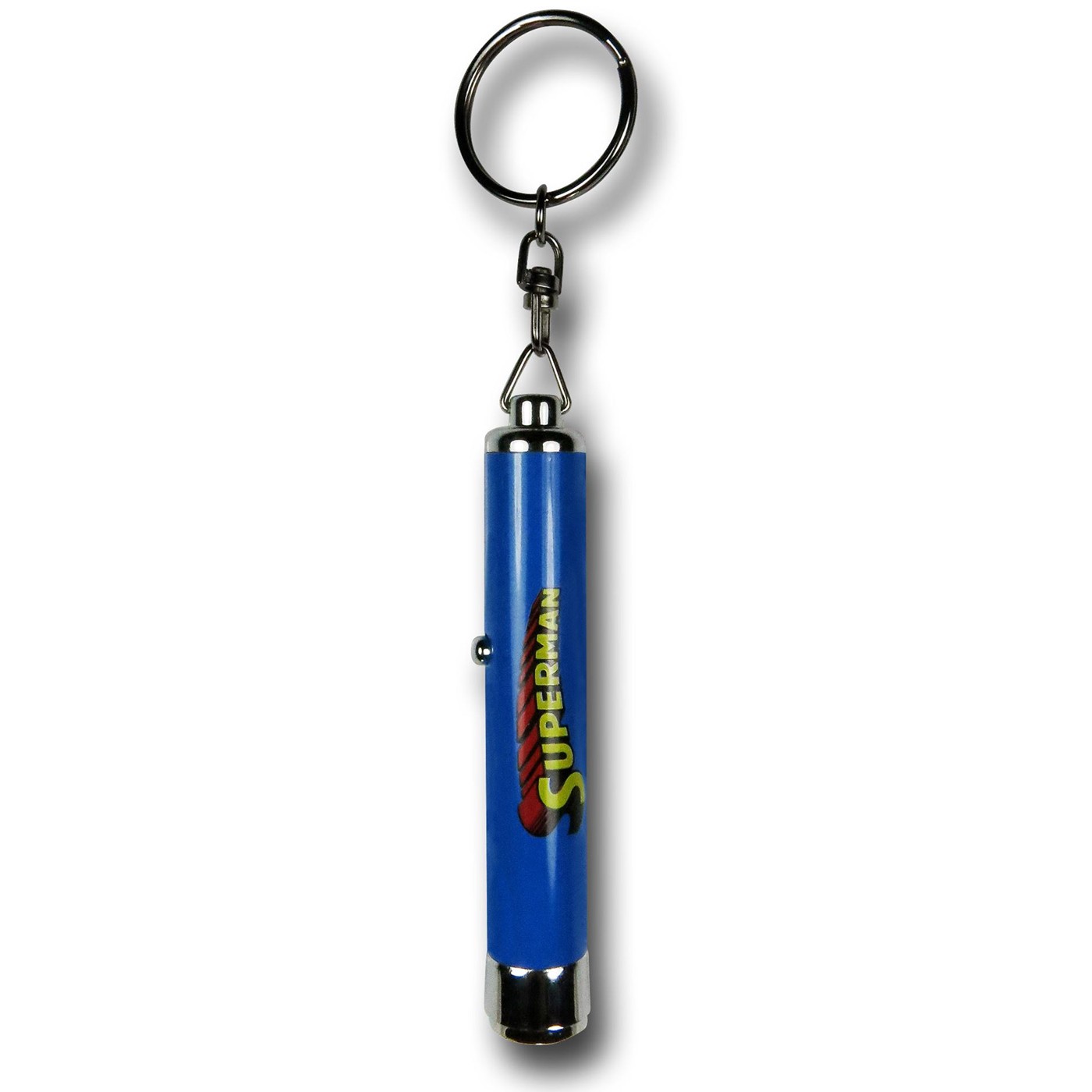 Superman Logo Keychain Flashlight, Blue