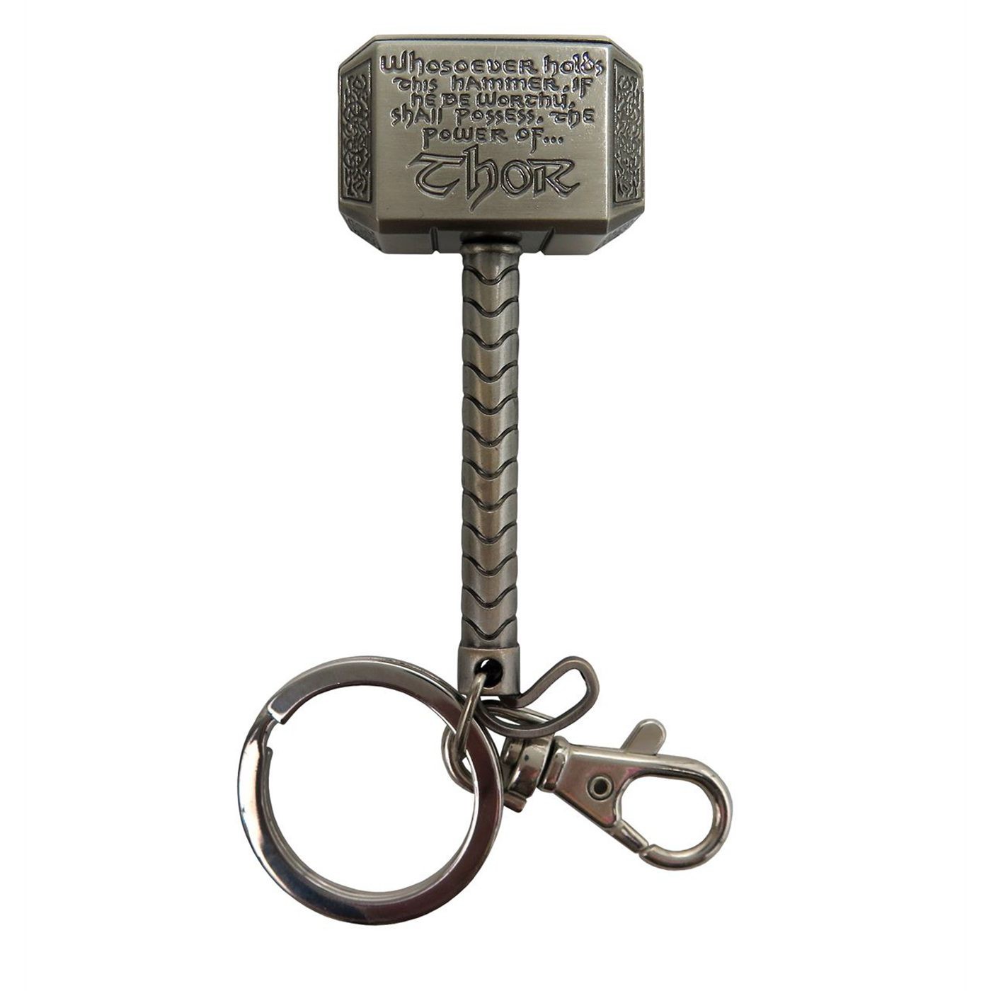 Thor Movie Metal Mjolnir Hammer Keychain, Grey