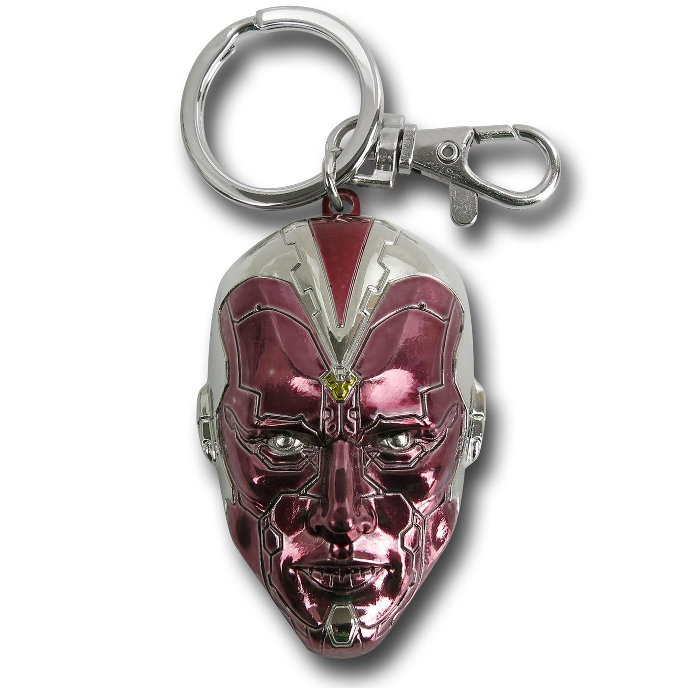 Vision Age of Ultron Color Pewter Keychain, Red