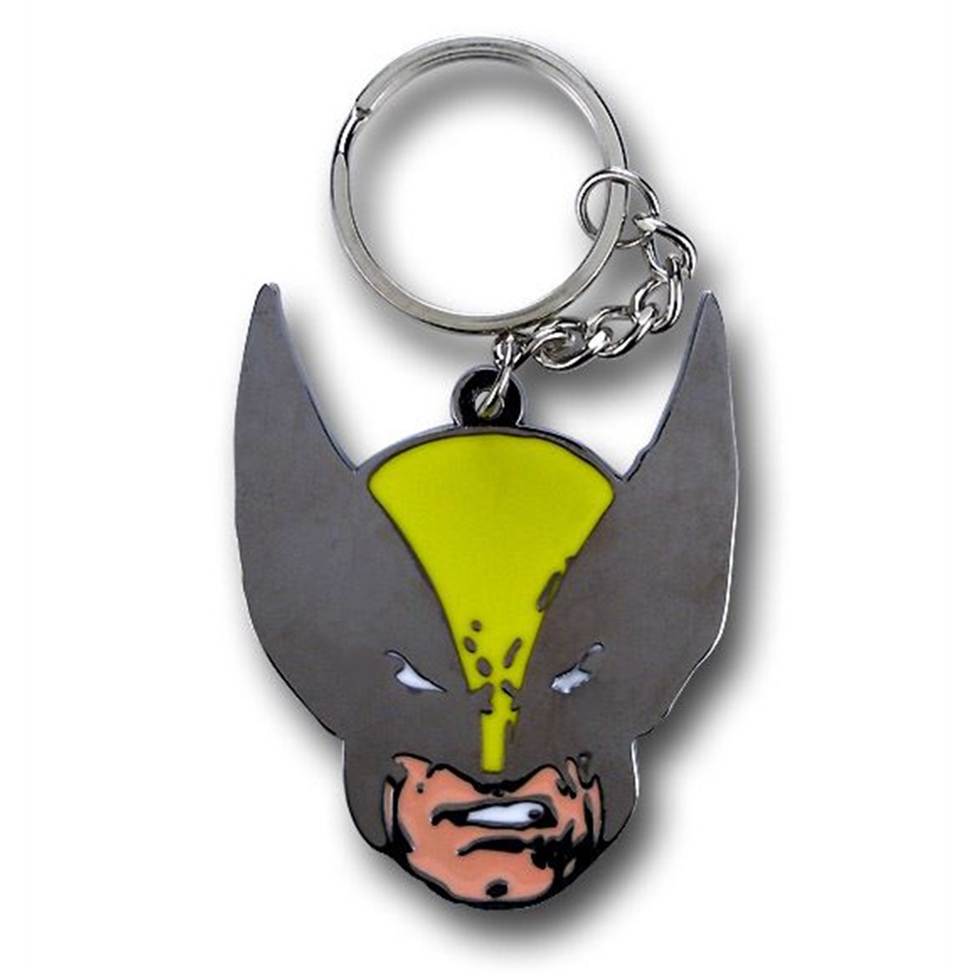 Wolverine Big Face Metal Key Chain, Grey