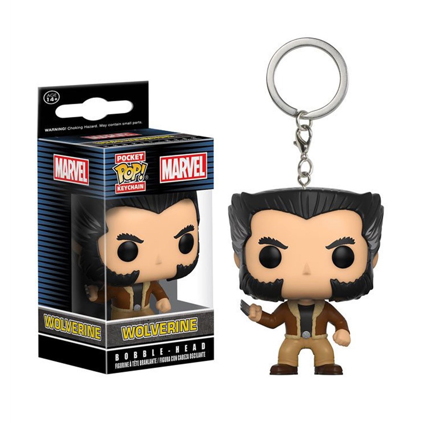 Wolverine Logan Funko Pocket Pop Keychain, Brown