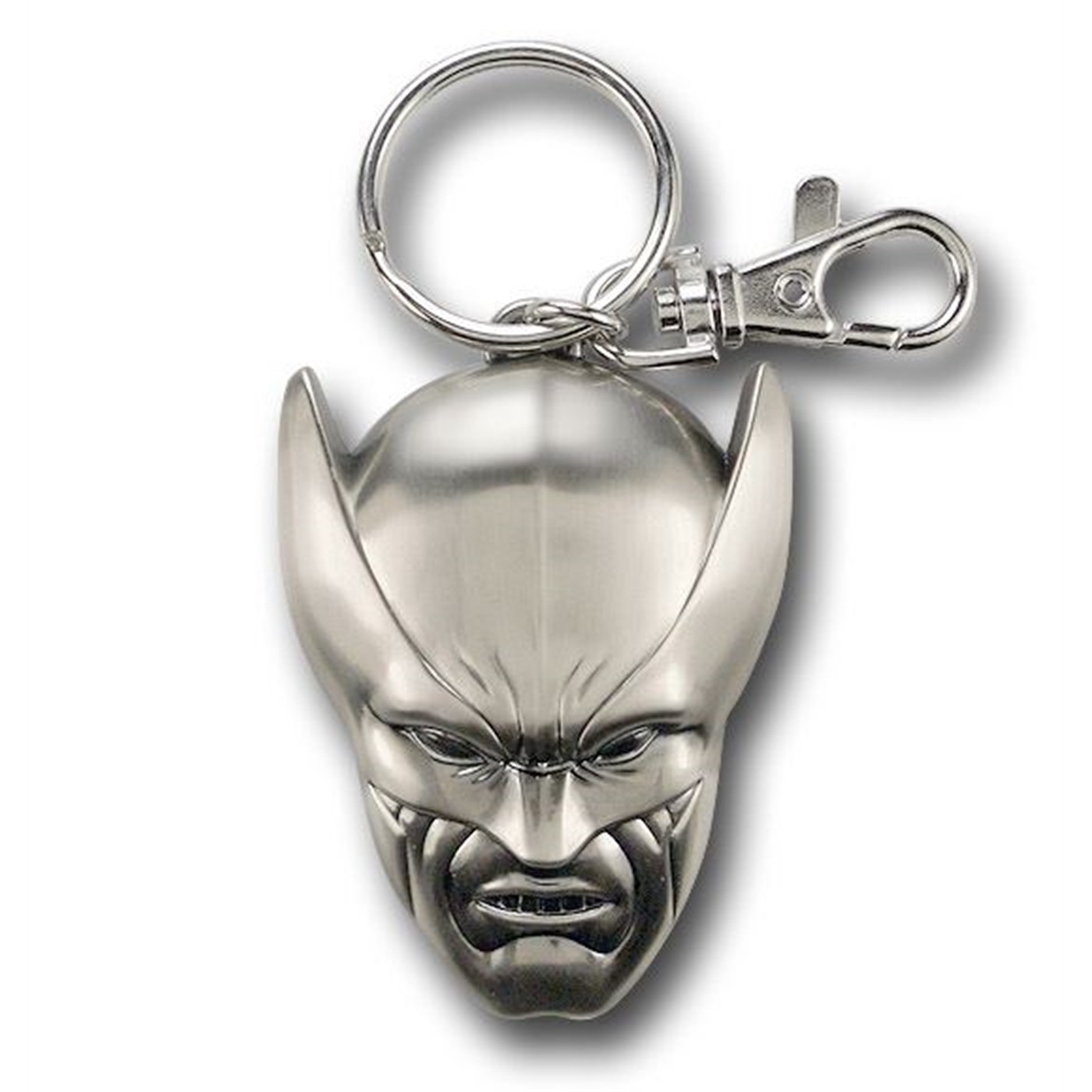 Wolverine Head Pewter Keychain, Grey
