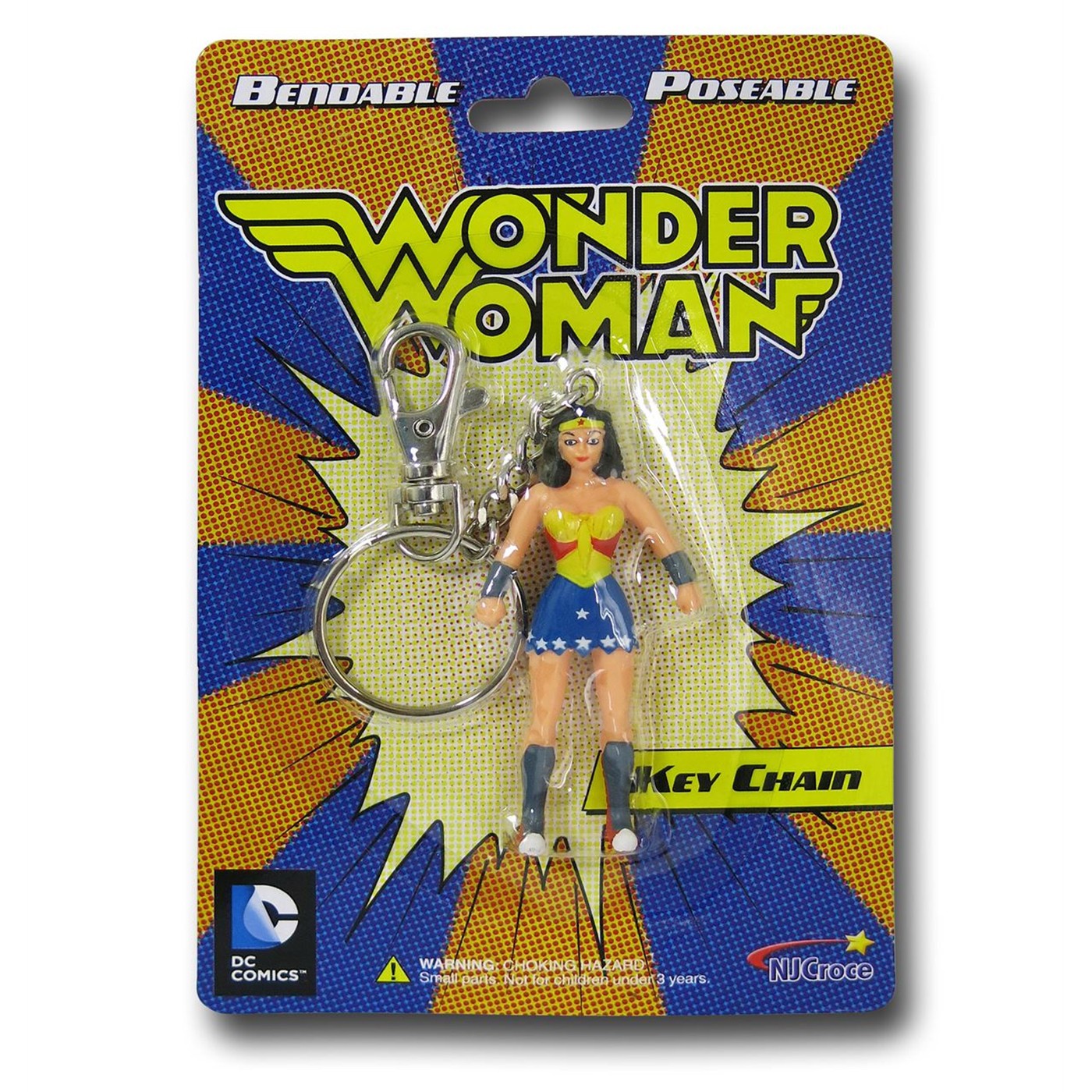Wonder Woman Classic Bendable Keychain, Red