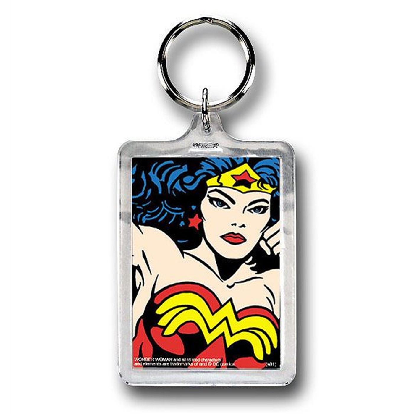 Wonder Woman Close Up Double Sided Keychain, Grey