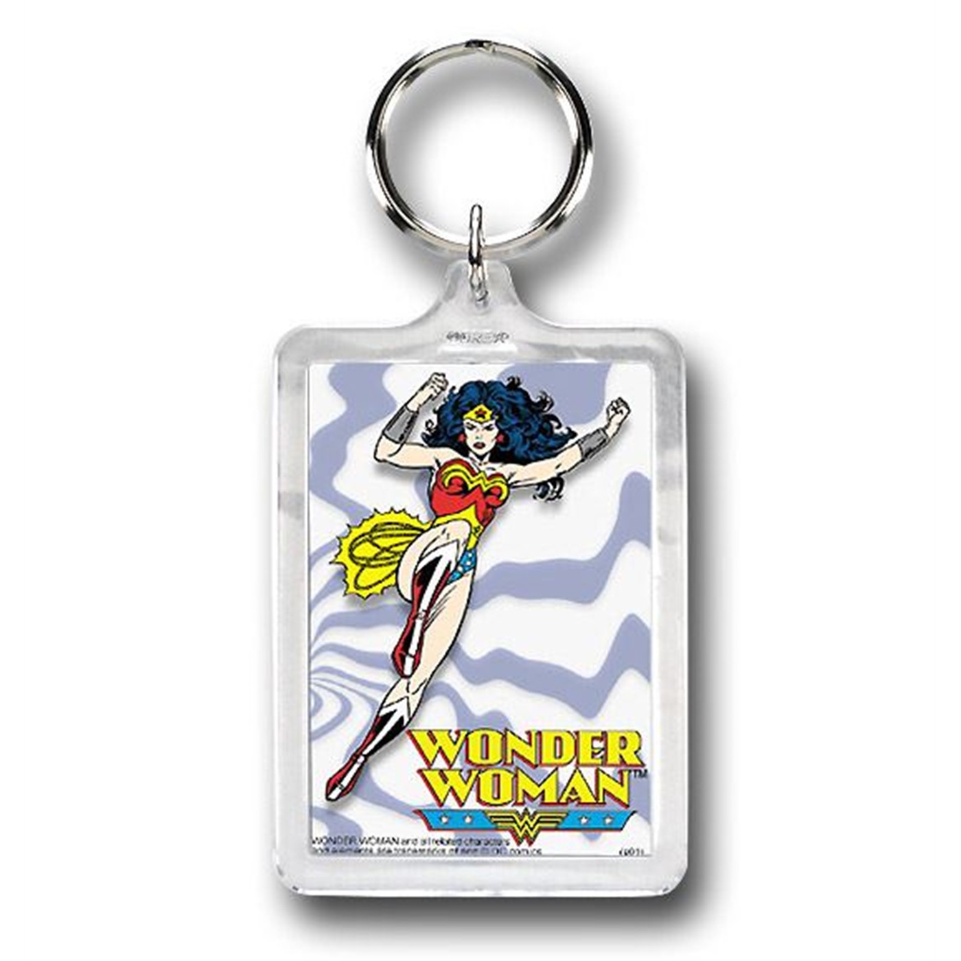 Wonder Woman Flying Mirror Keychain, White