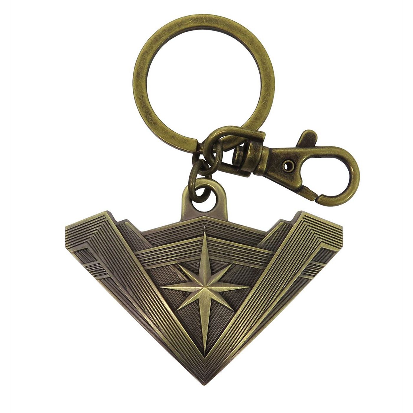 Wonder Woman Movie Tiara Symbol Pewter Keychain, Gold
