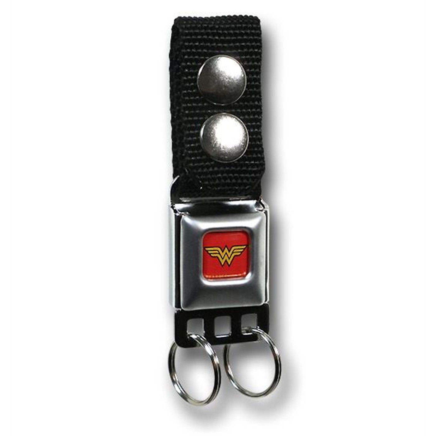 Wonder Woman Seatbelt Keychain w/Snap-On Belt Loop, Grey