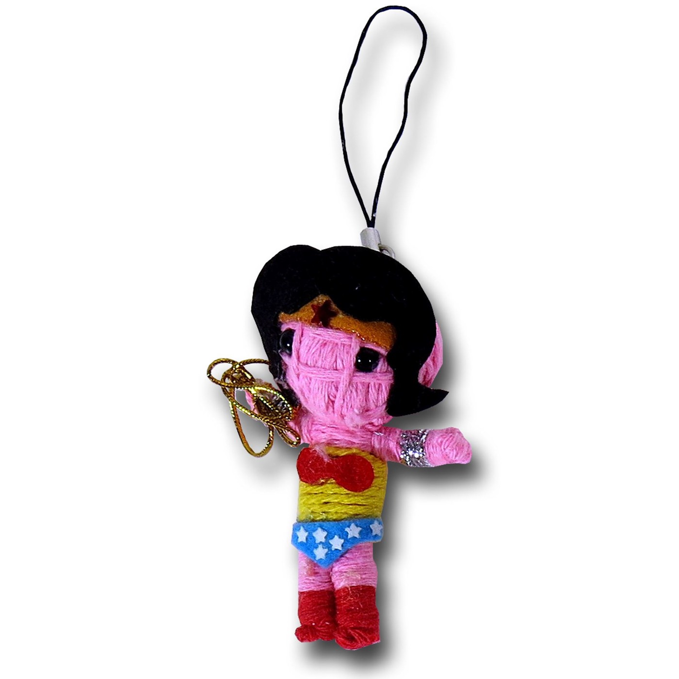 Wonder Woman String Doll Keychain, Pink