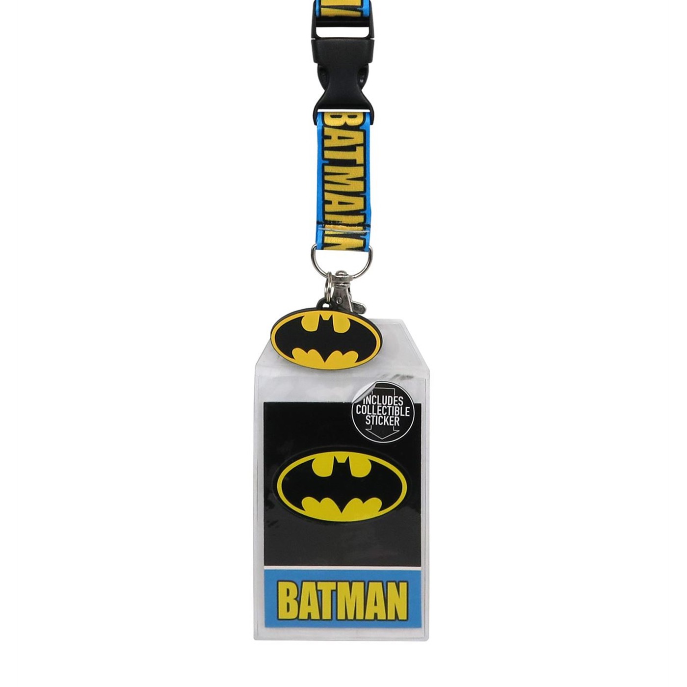 Batman Classic Logo Lanyard with PVC Charm, Blue