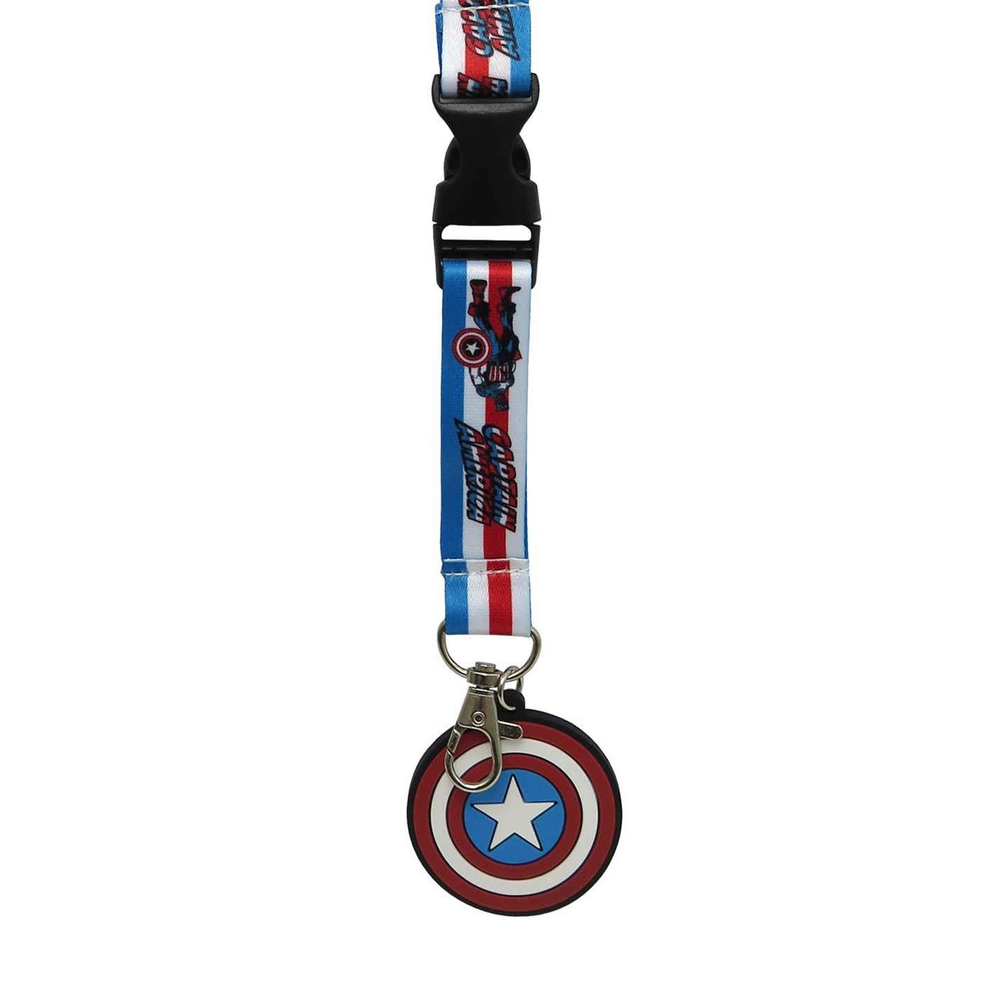Captain America Logo and Shield Lanyard, Red