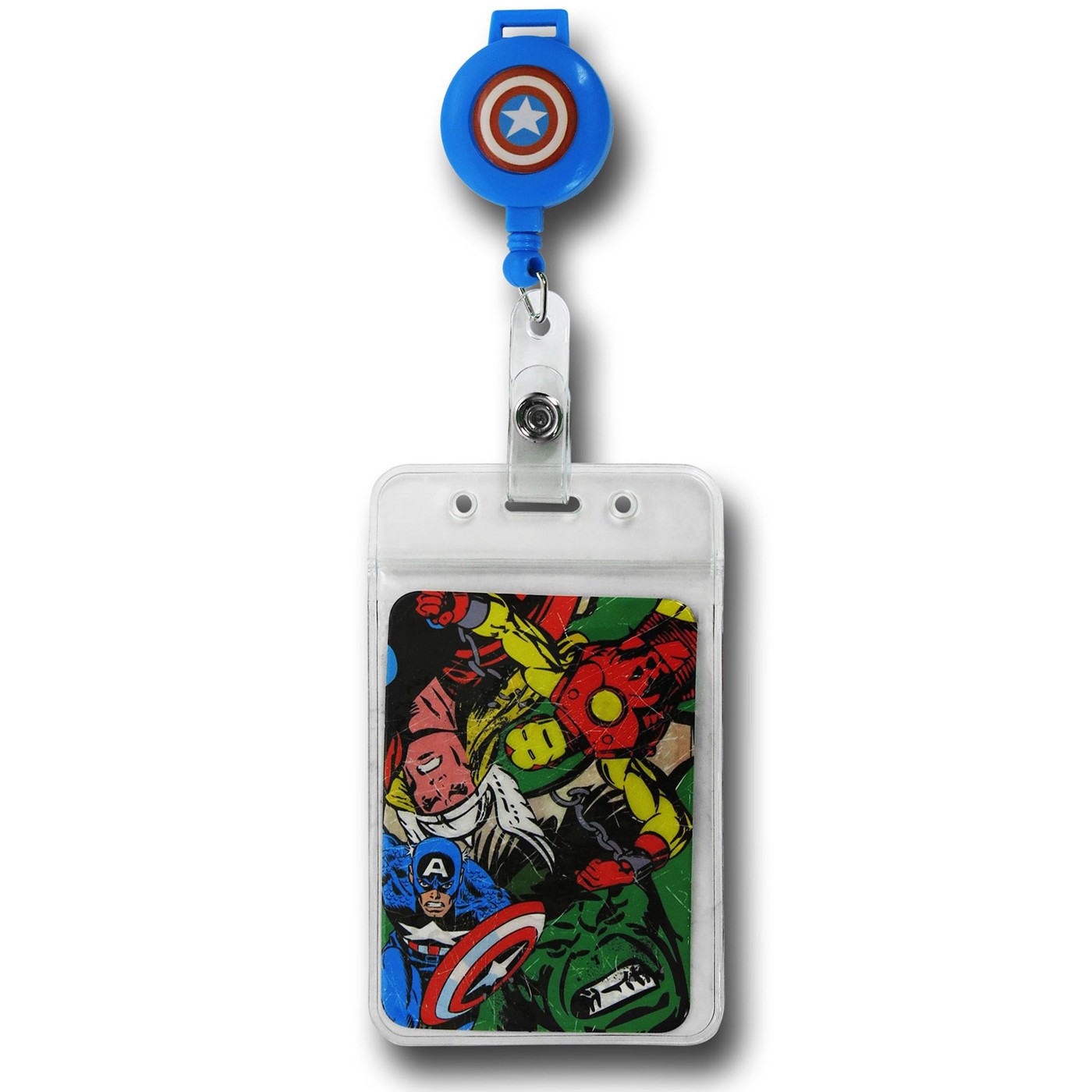 Captain America Retractable Lanyard, Blue
