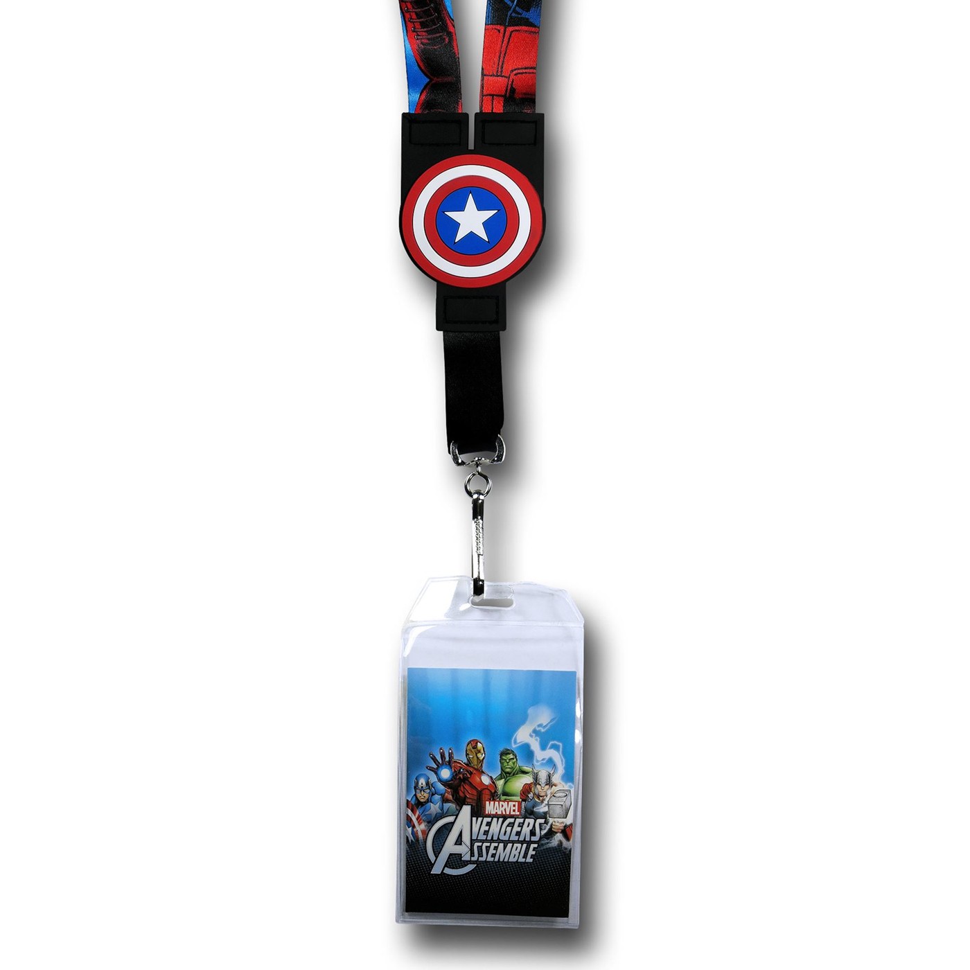 Captain America Stance & Shield Reversible Lanyard, Blue