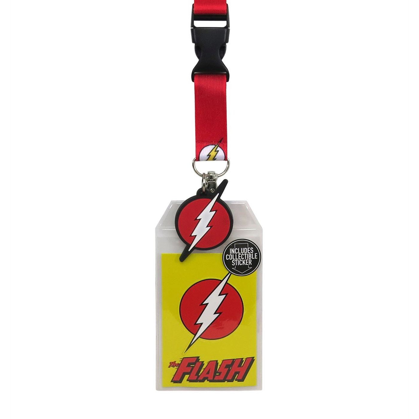 Flash Red and Yellow Logo Lanyard with PVC Charm, Red