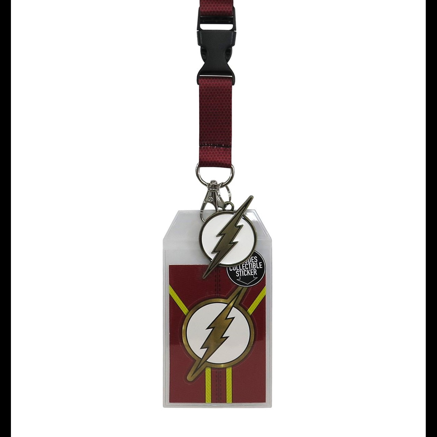 Flash Suit Up Lanyard with Metal Charm, Red
