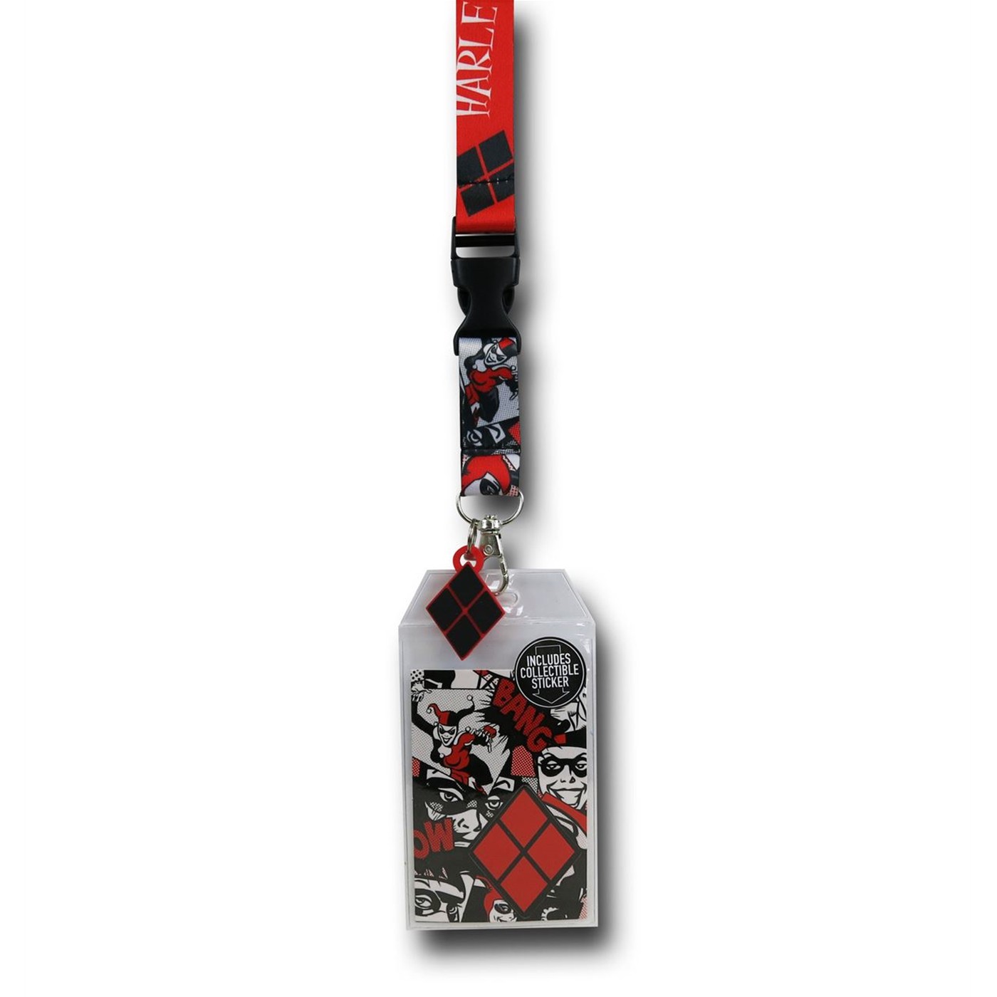 Harley Quinn Comic Lanyard, Red