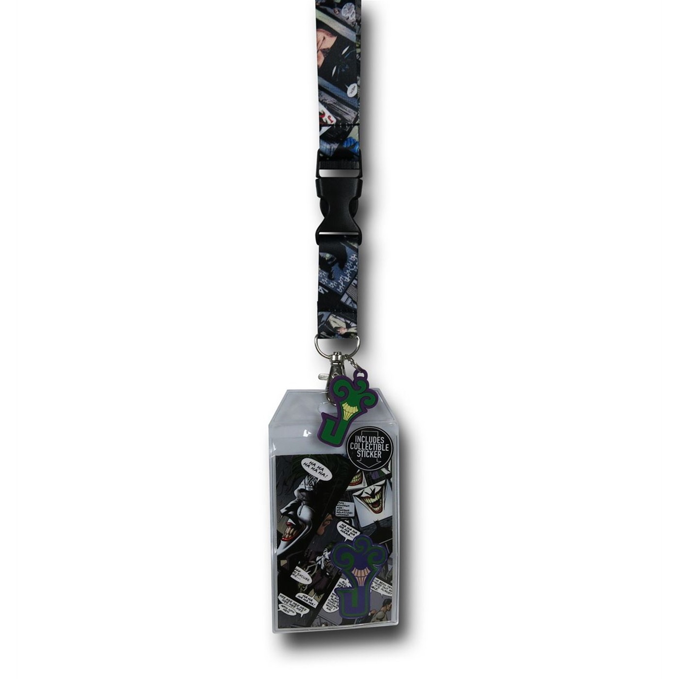 Joker Comic Panels Lanyard, Green