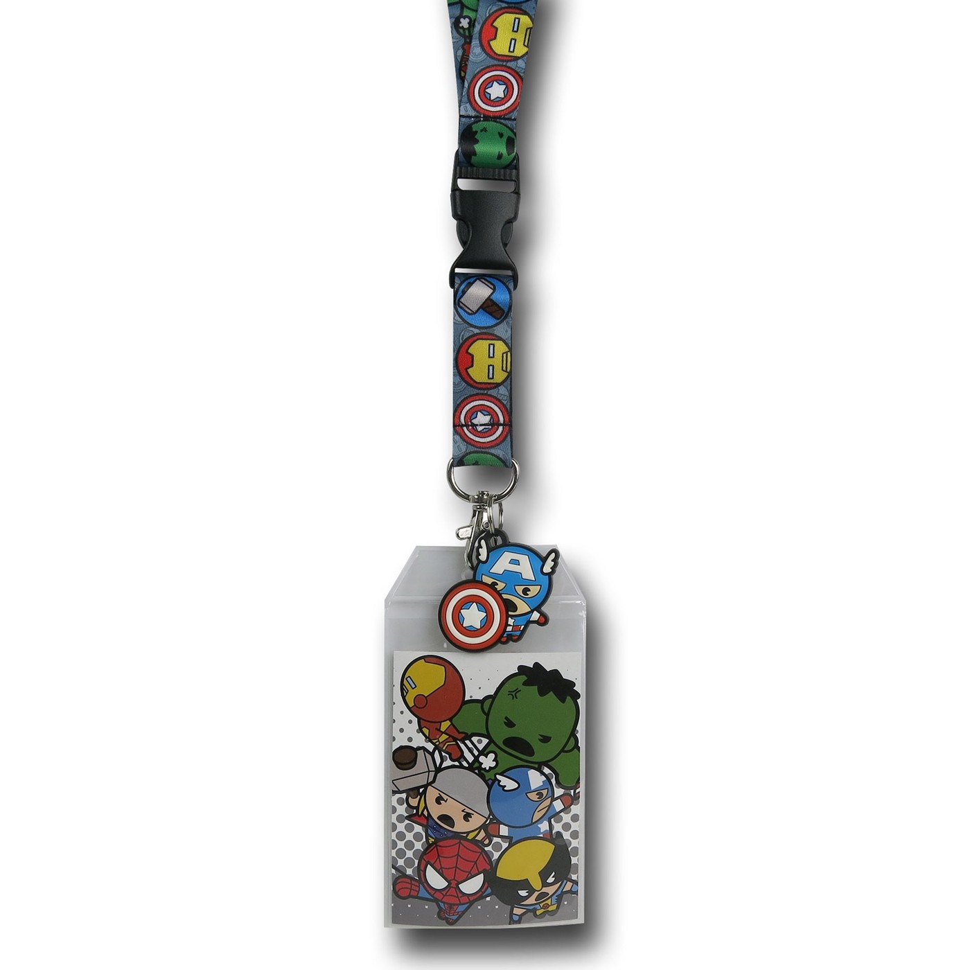 Marvel Kawaii Lanyard w/ Charm, Black