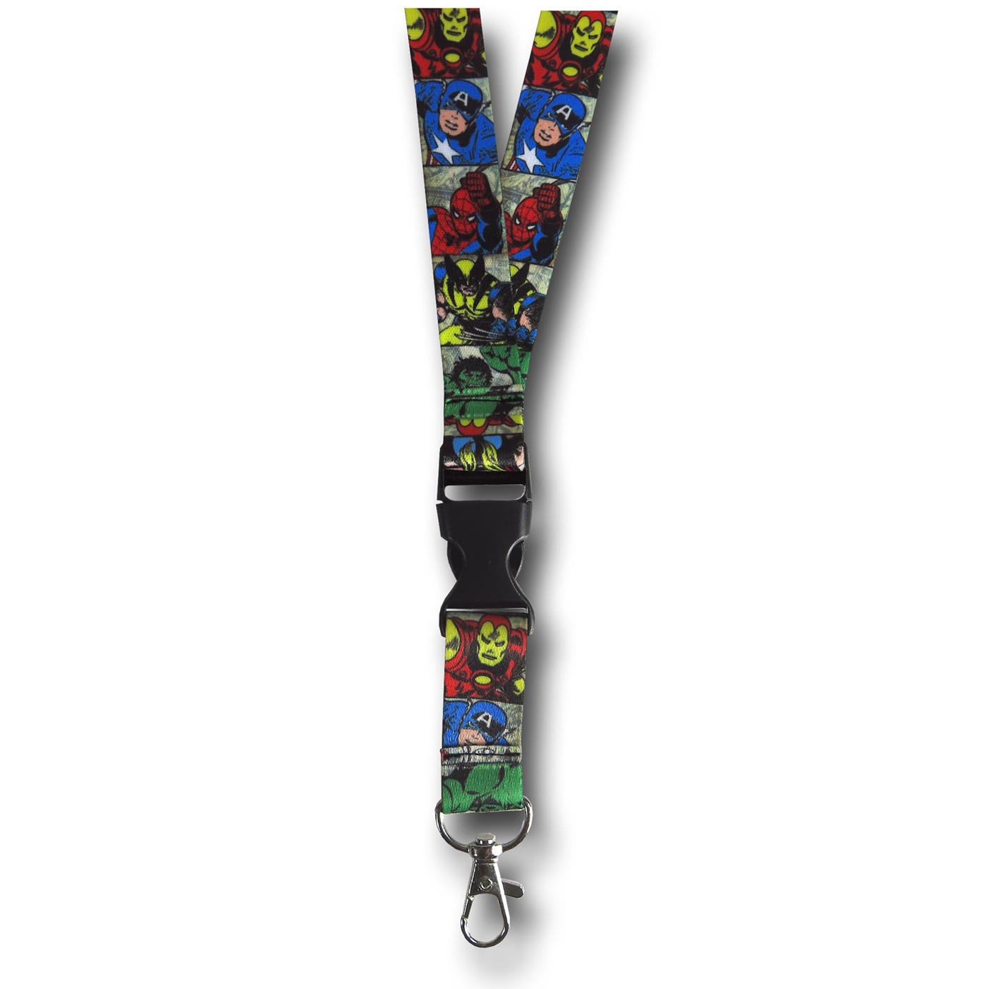 Marvel Heroes Retro Faces Lanyard, Blue