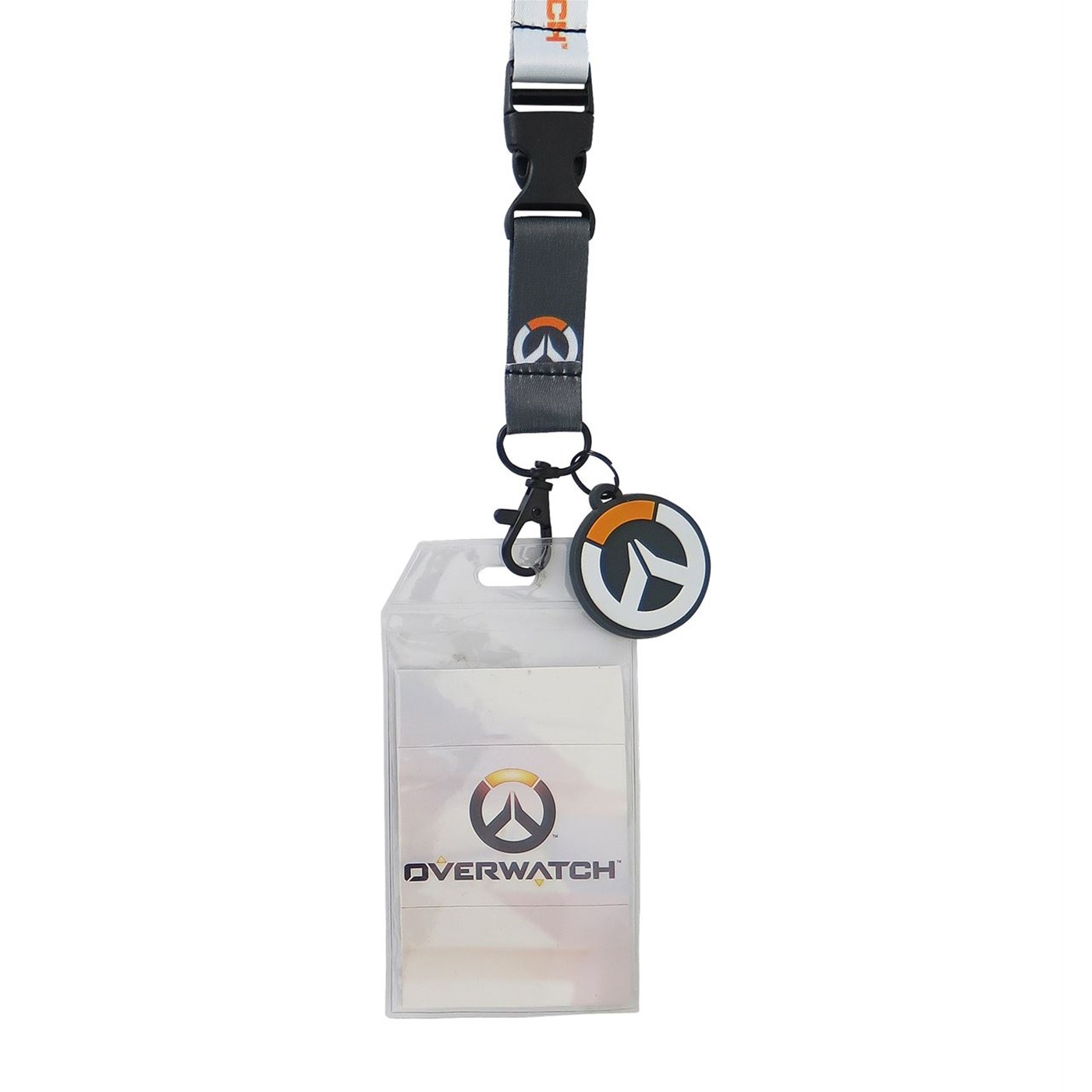 Overwatch Logo Lanyard with PVC Charm, White