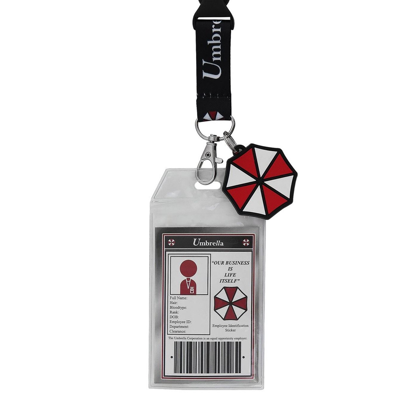 Resident Evil Umbrella Corp. Lanyard with PVC Charm, Black