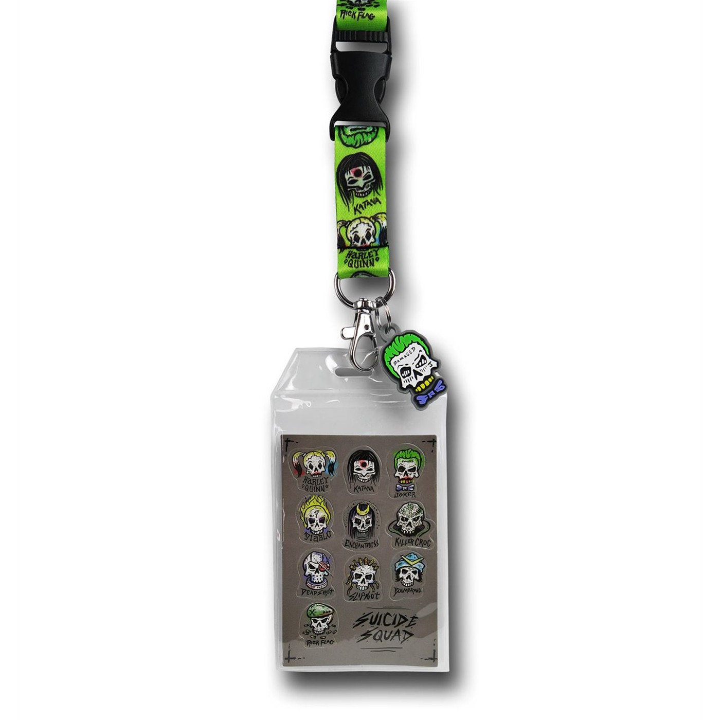 Suicide Squad Skull Lanyard, Green