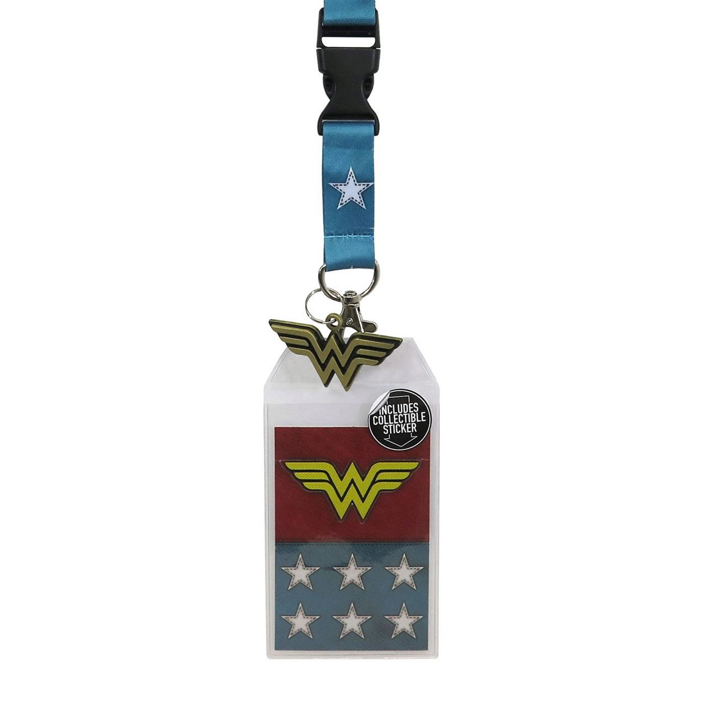 Wonder Woman Suit-Up Lanyard with Metal Charm, Blue