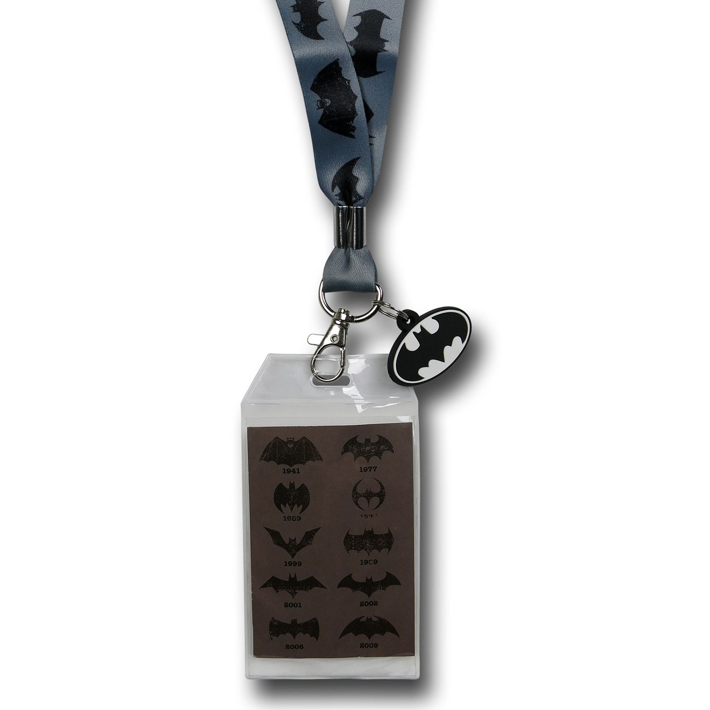 Batman Symbols Lanyard with Charm, Grey