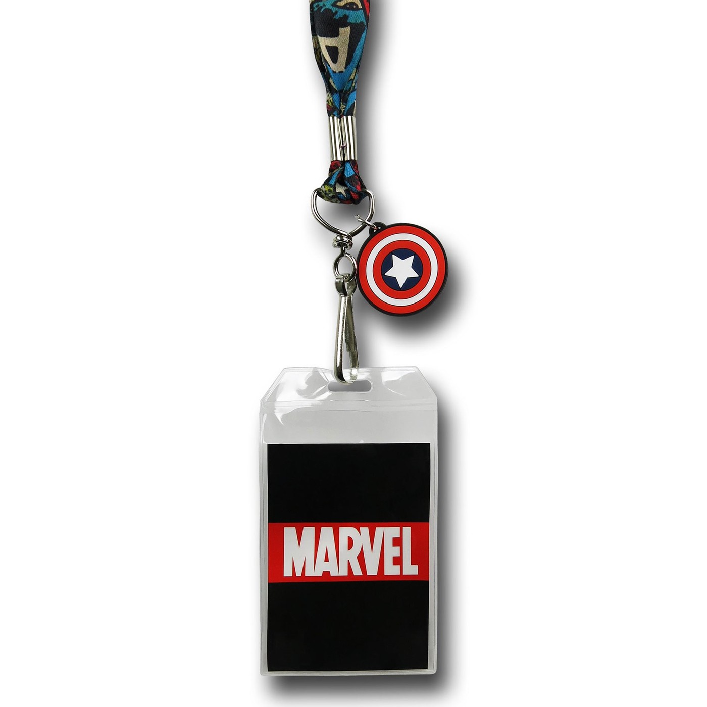 Captain America Lanyard w/ Charm, Blue