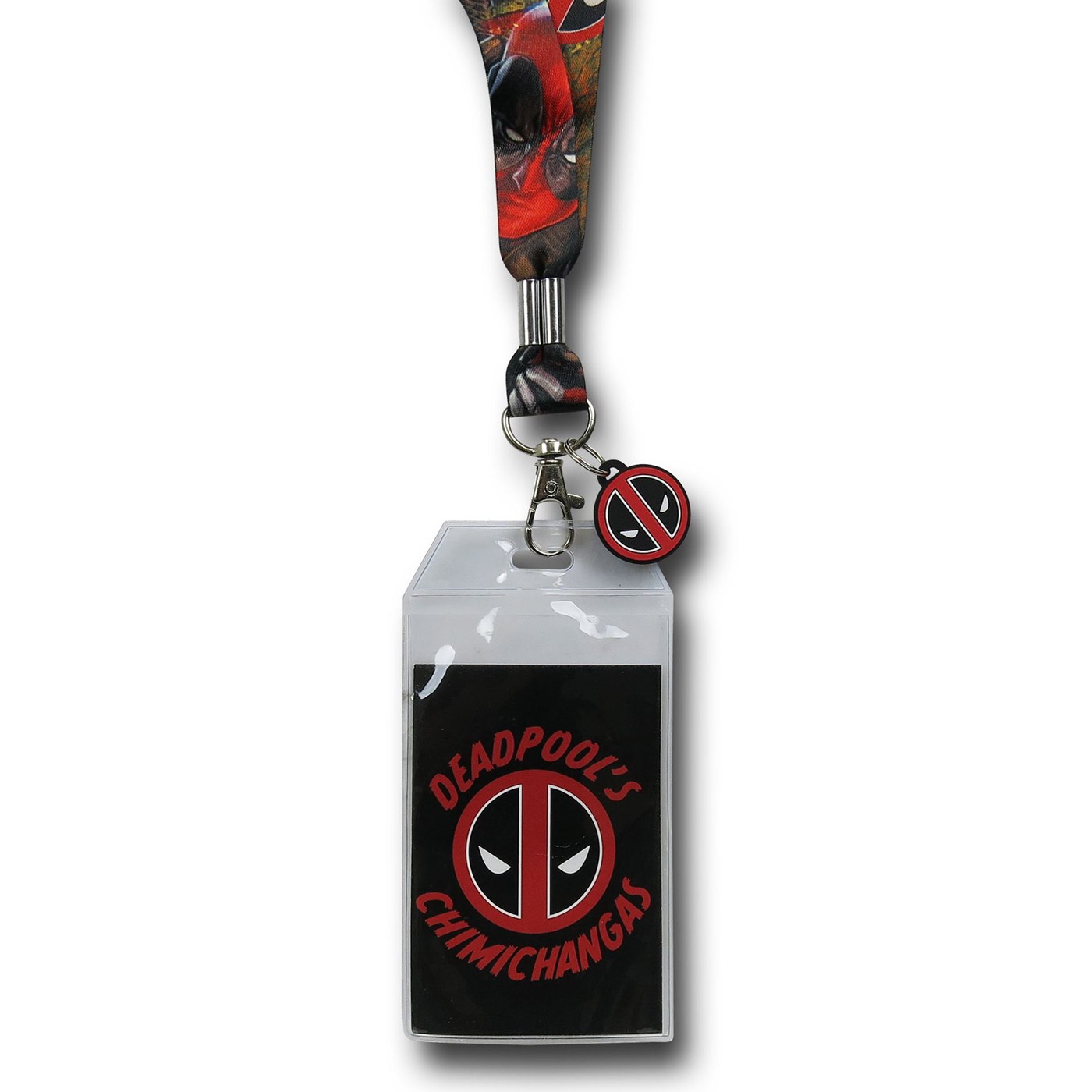 Deadpool Symbols Lanyard with Charm, Red