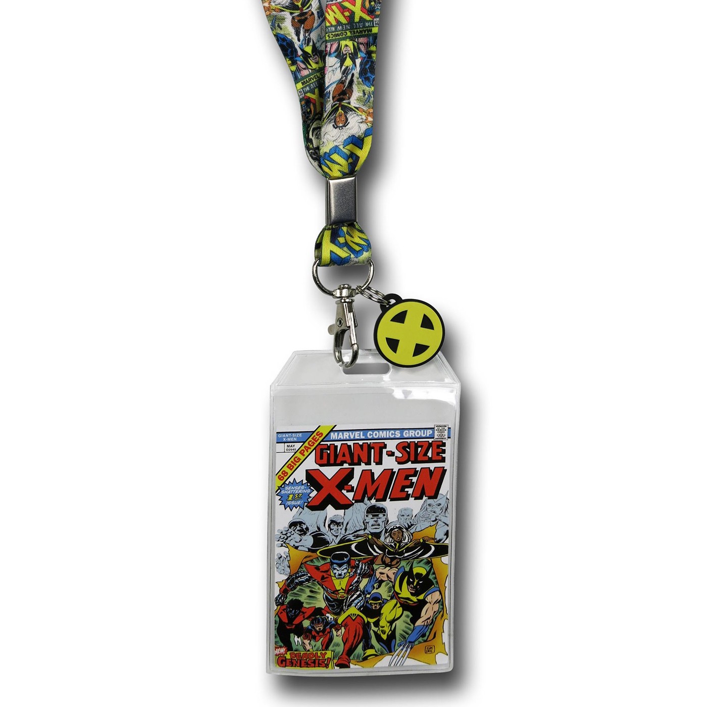 X-Men Collage Lanyard With Charm, White